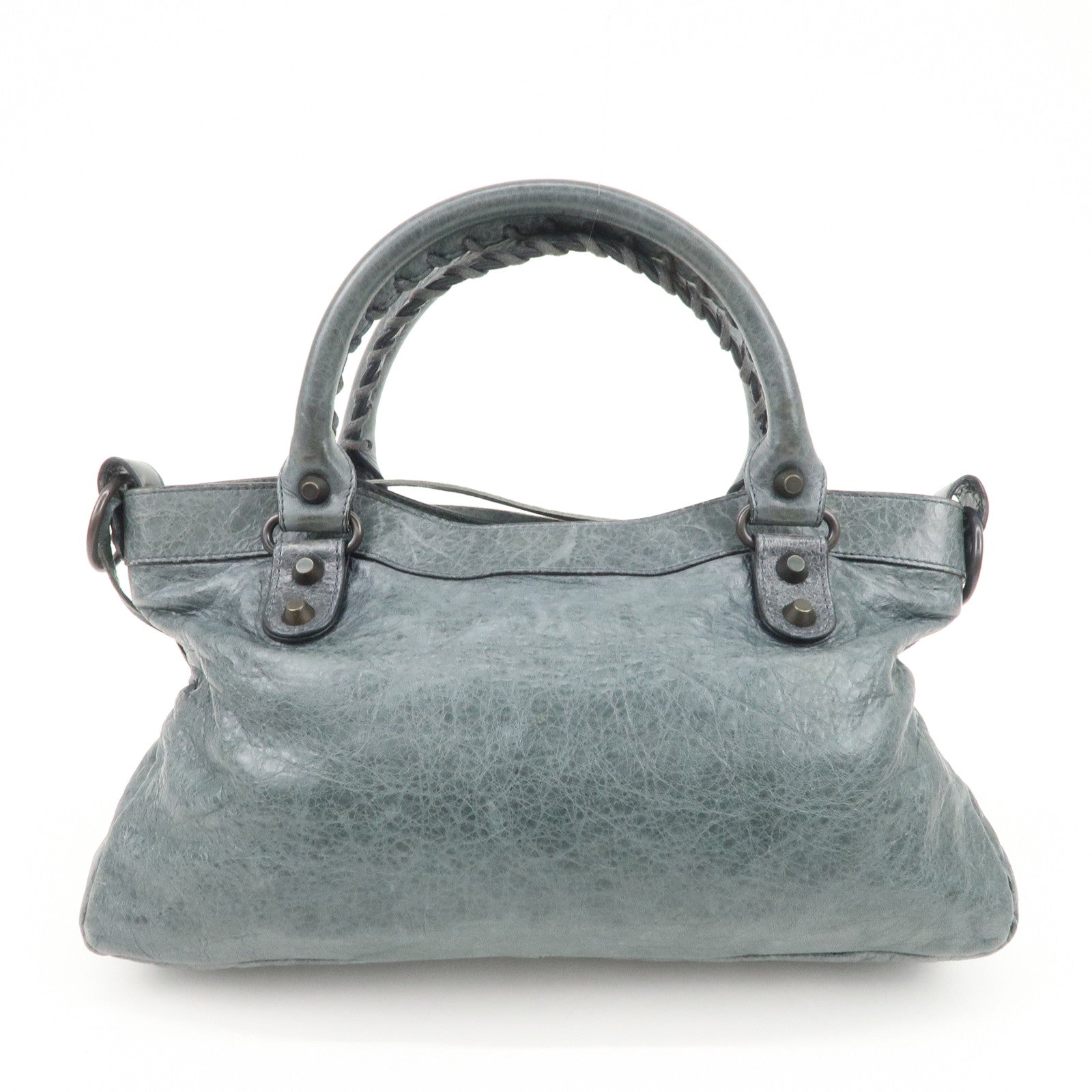 BALENCIAGA The First Leather 2Way Bag Shoulder Bag Gray 103208 Used