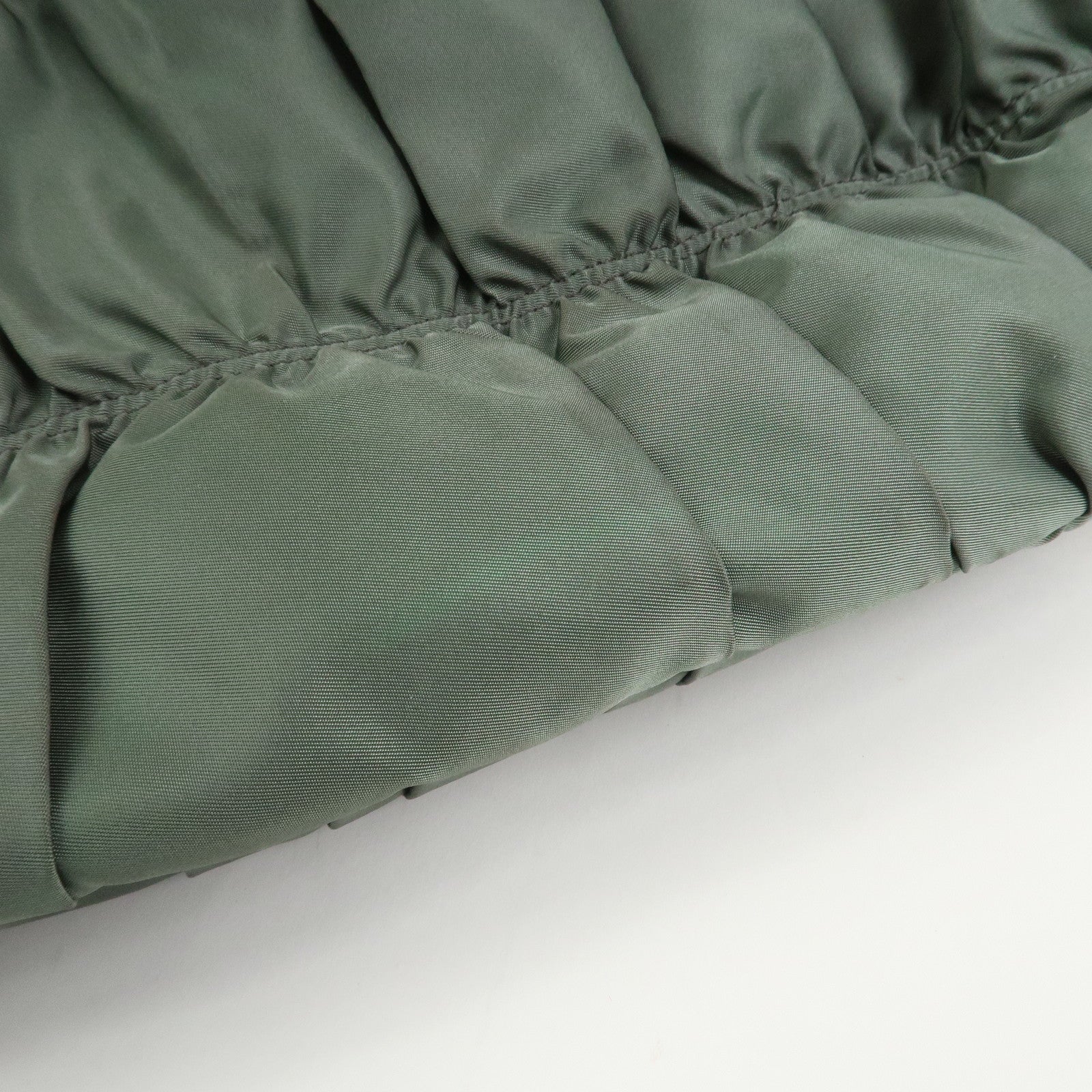 PRADA Triangle Logo Nylon Leather 2Way Bag Hand Bag Green 1BA336