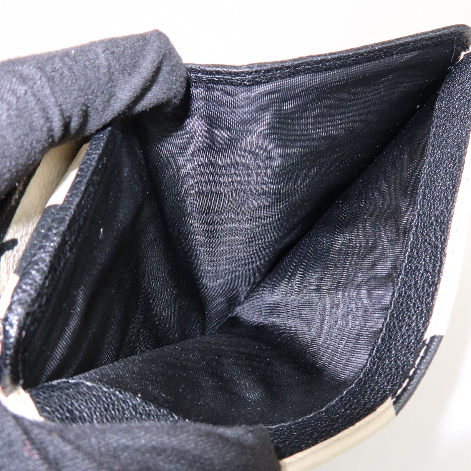MIU MIU Leather Bi-fold Compact Wallet Black Cat Ivory 5ML225