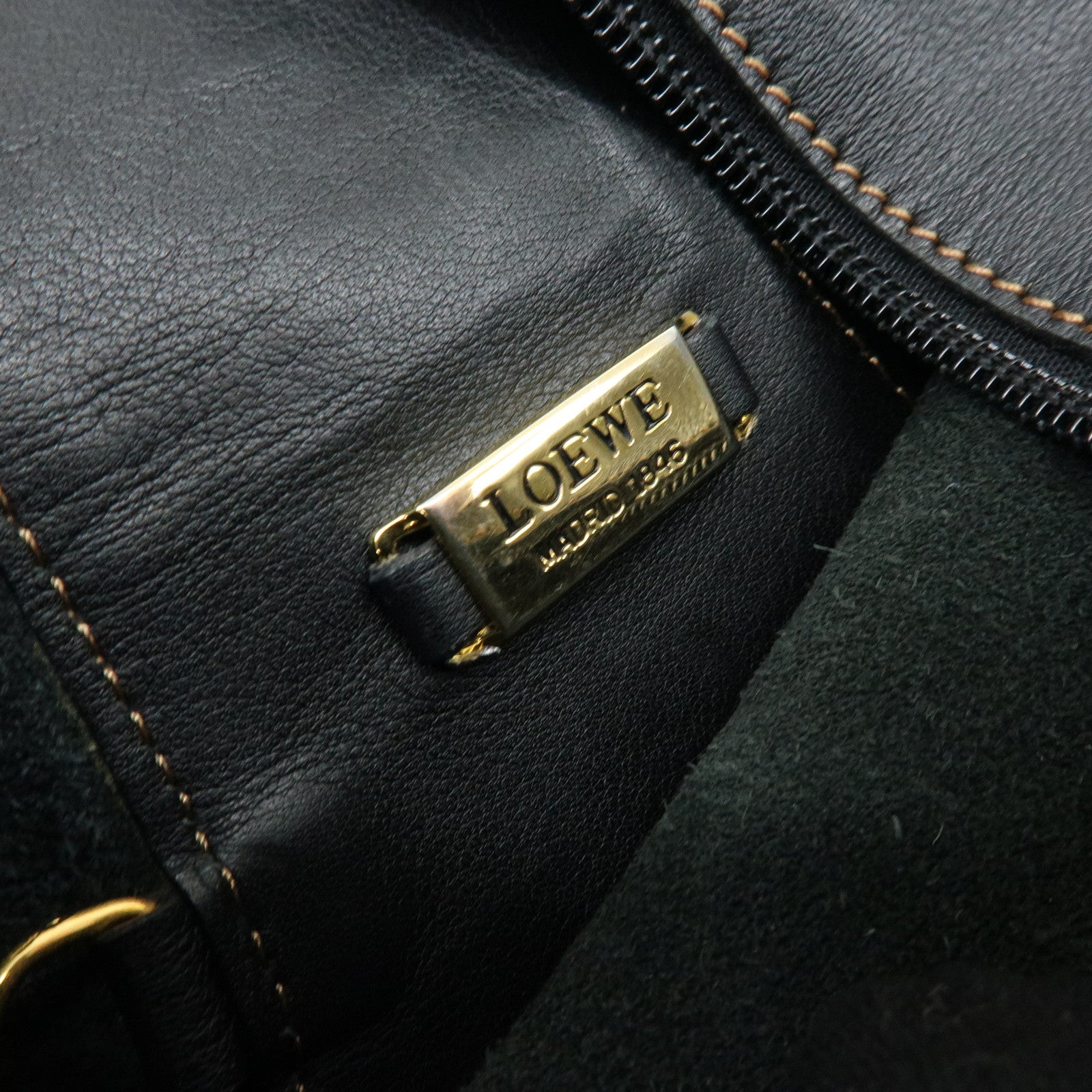 LOEWE Anton Leather Backpack Rucksuck Black