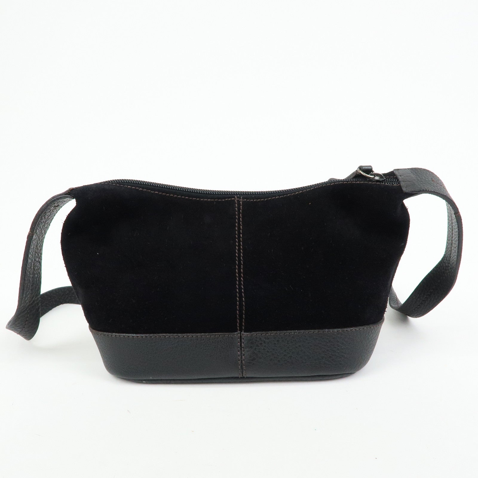 MIU MIU Suede Leather Shoulder Bag Crossbody Bag Black