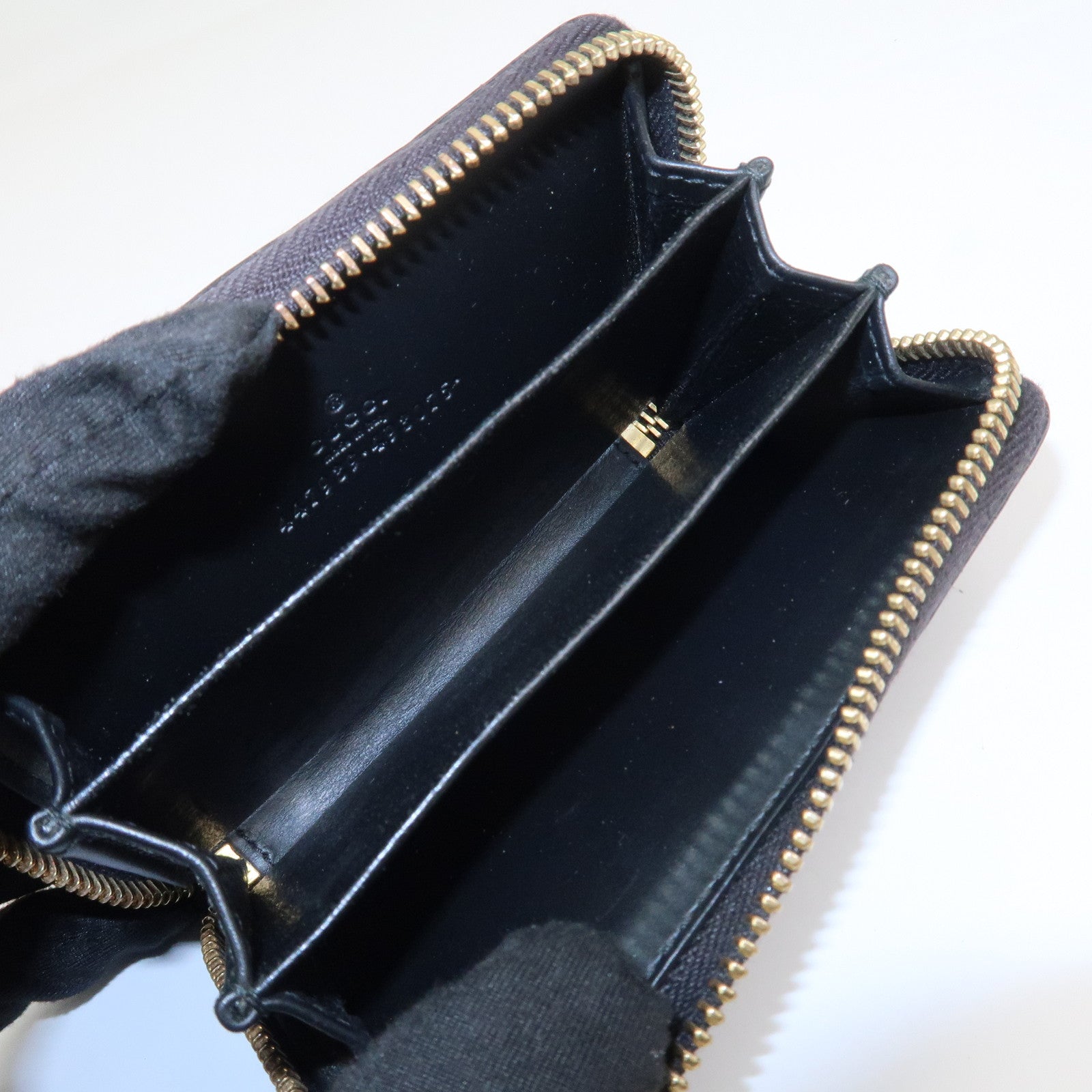 GUCCI Guccissima Leather Card Case Card Holder Black 447939