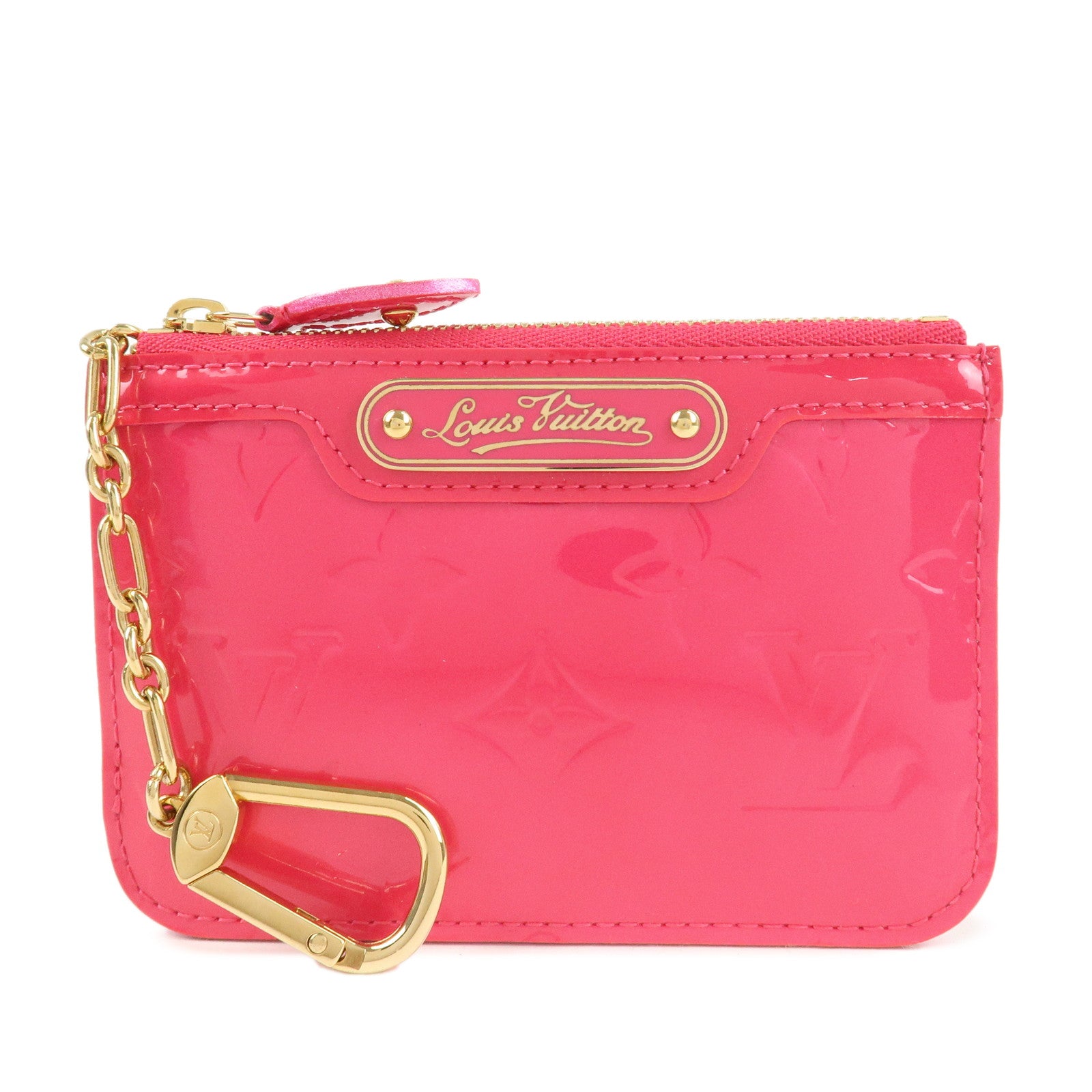 Louis Vuitton Monogram Vernis Leather Pochette Cles NM Rose Pop M93637 Used
