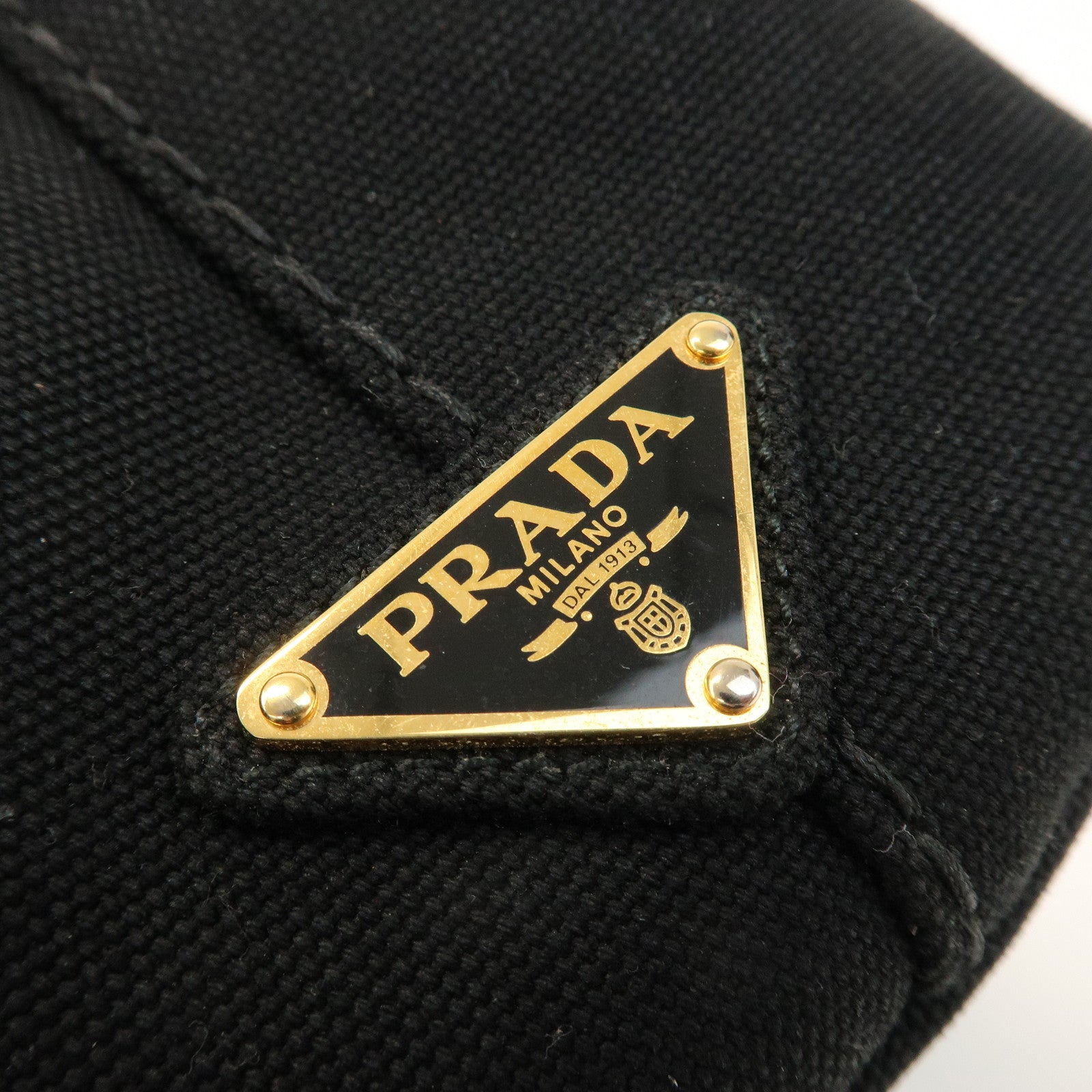 PRADA Canapa Mini Canvas 2Way Bag Hand Bag Black 1BG439
