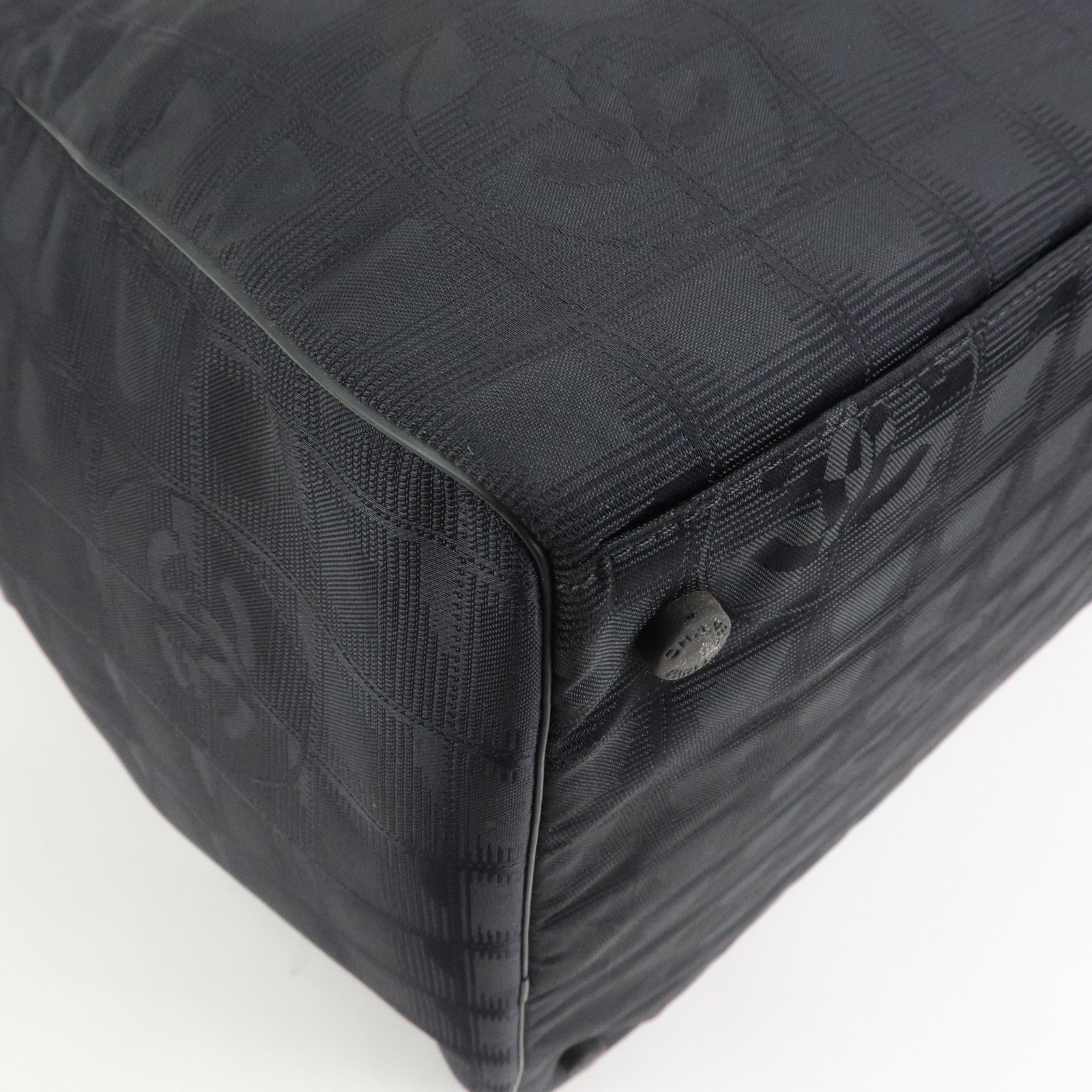 CHANEL New Travel Line Nylon Jacquard 2Way Boston Shoulder Bag