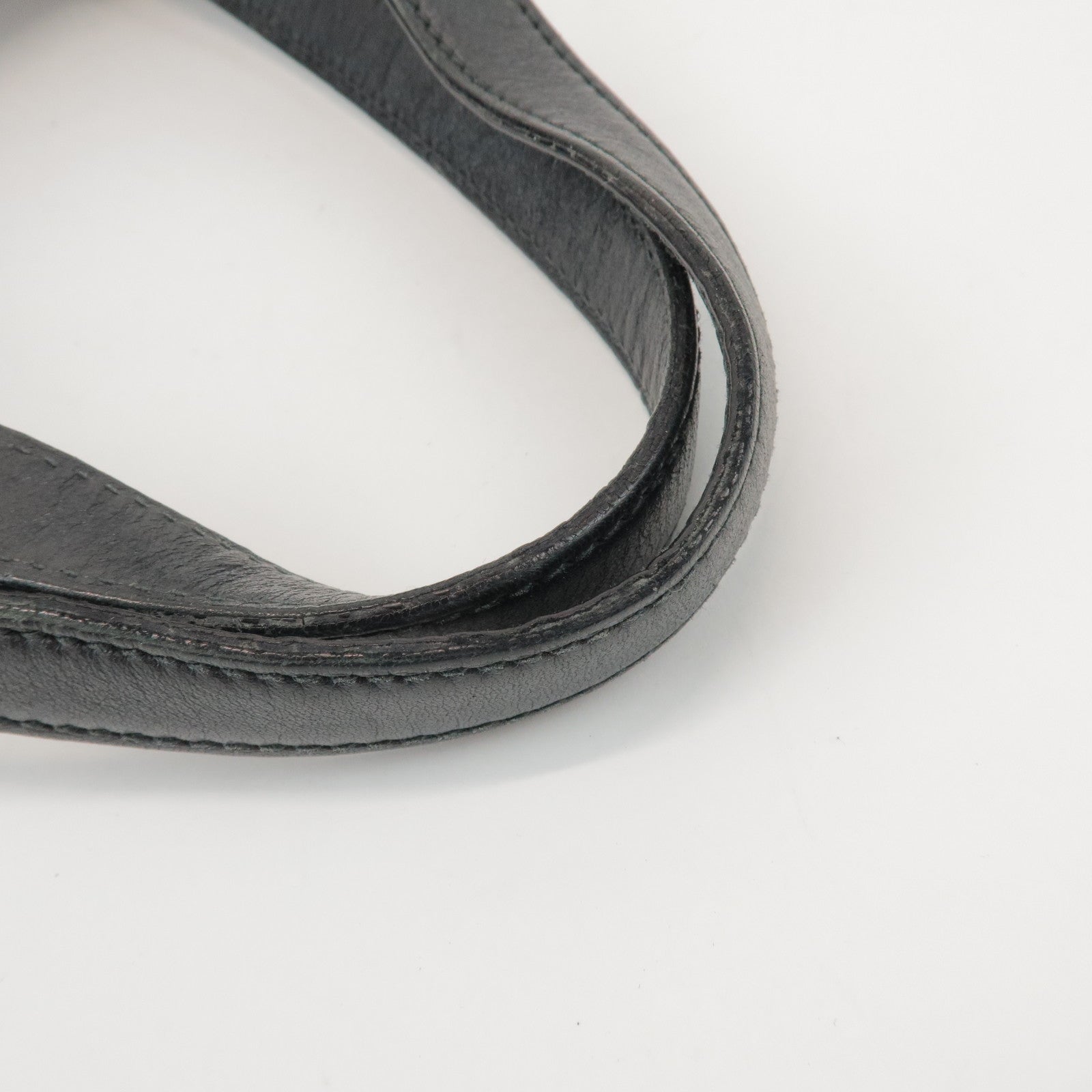 GUCCI GG Crystal Leather Boston Bag Hand Bag Silver Black 257289