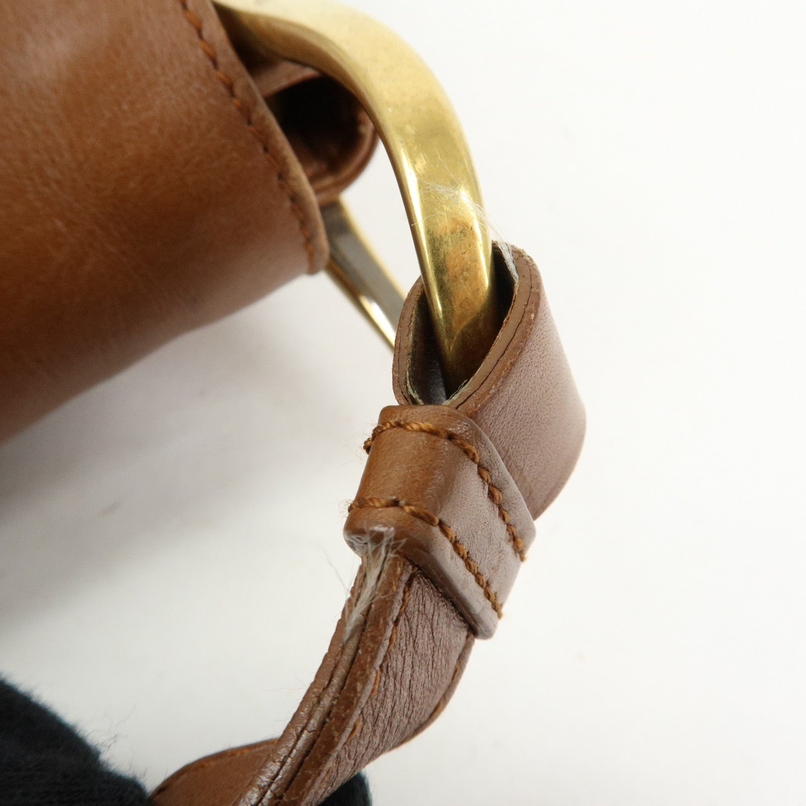 SAINT LAURENT PARIS Leather Shoulder Bag Hand Bag Brown