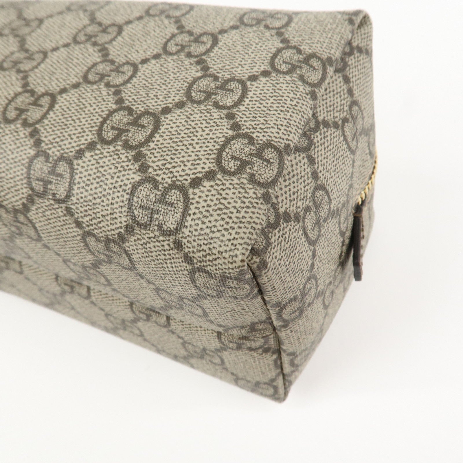 GUCCI GG Marmont GG Supreme Cosmetic Pouch Beige Brown 548393