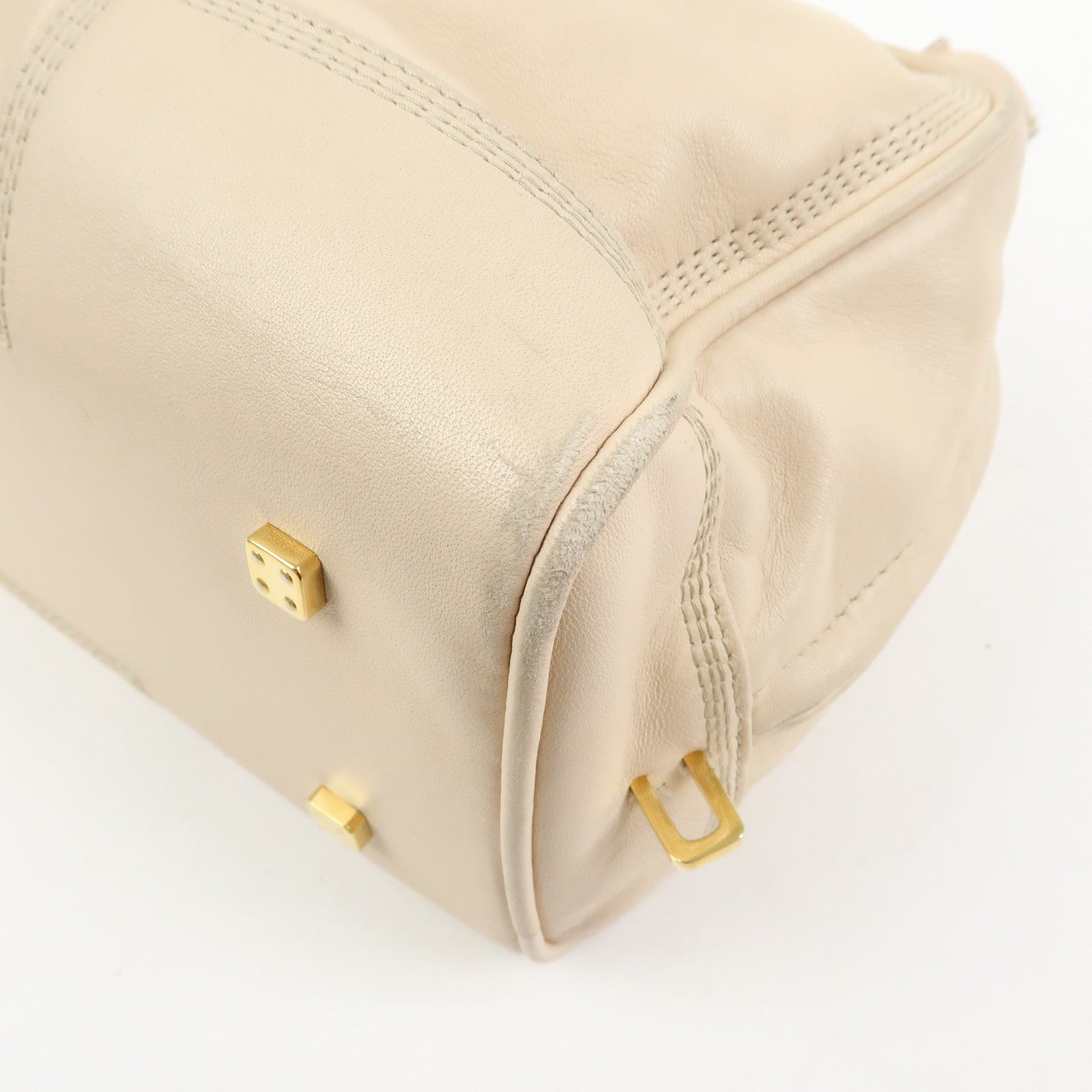 LOEWE Anagram Amazona 28 Nappa Leather Hand Bag Boston Bag Beige