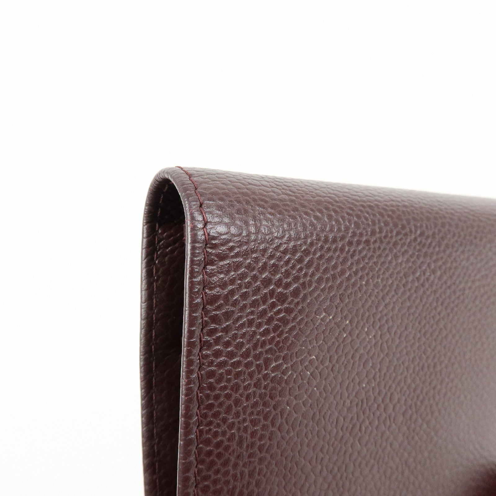 CHANEL COCO Mark Caviarskin Flap Bi-fold Long Wallet Brown