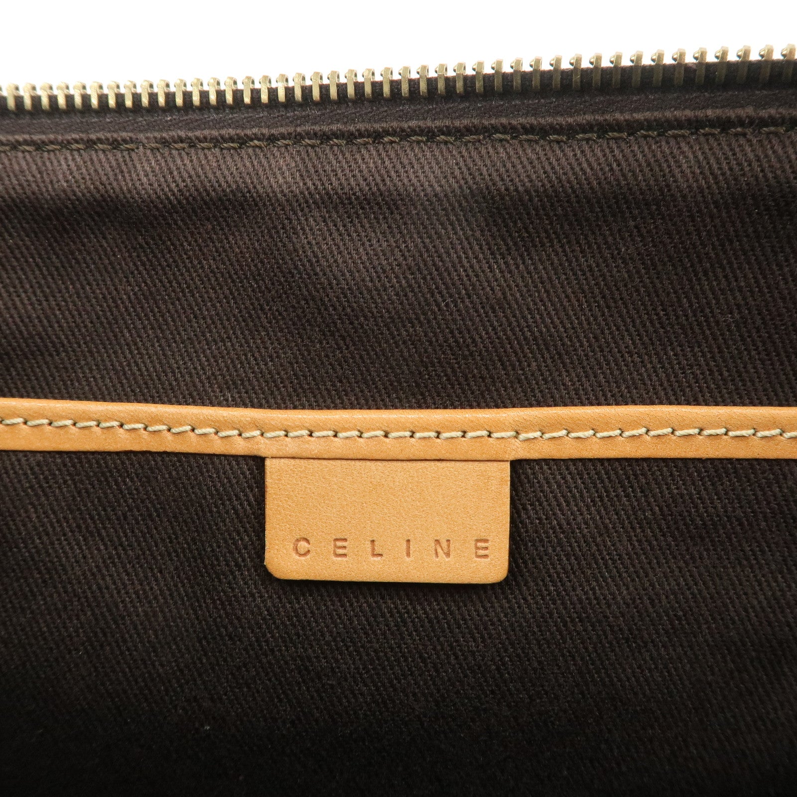CELINE Macadam PVC Leather Shoulder Bag Brown