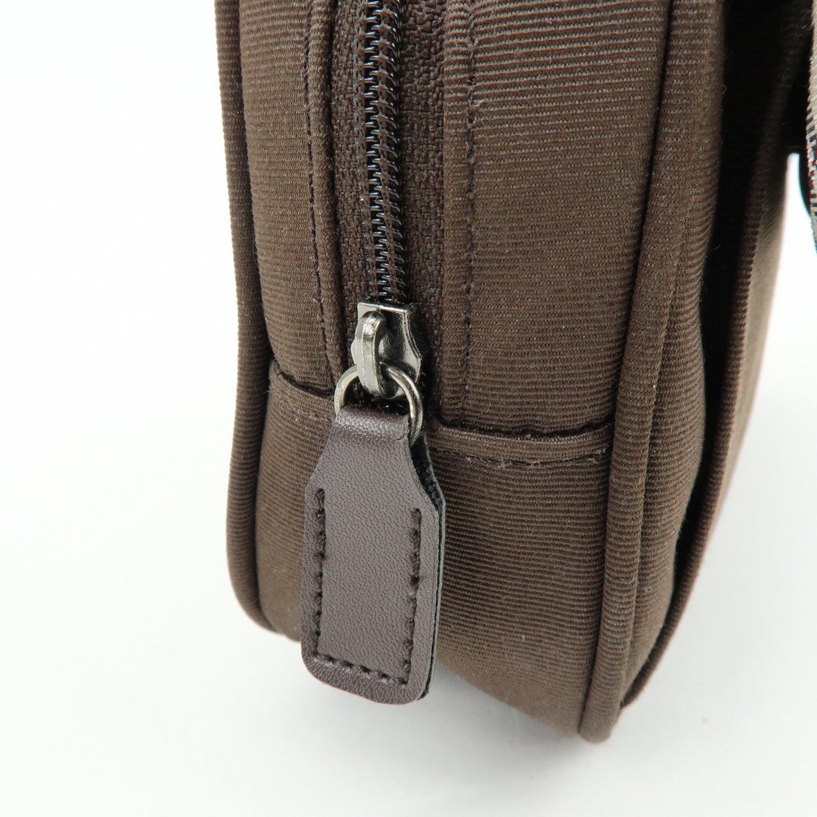 BURBERRY Nova Plaid Set of 2 Canvas Pouch Cosmetic Case Brown Gold