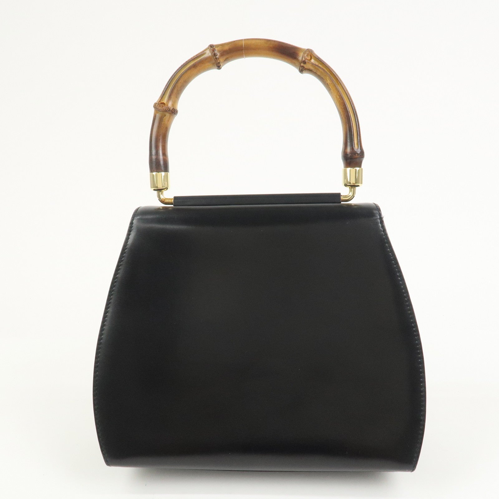 GUCCI Bamboo Leather 2Way Bag Hand Bag Shoulder Bag 000・46・0266