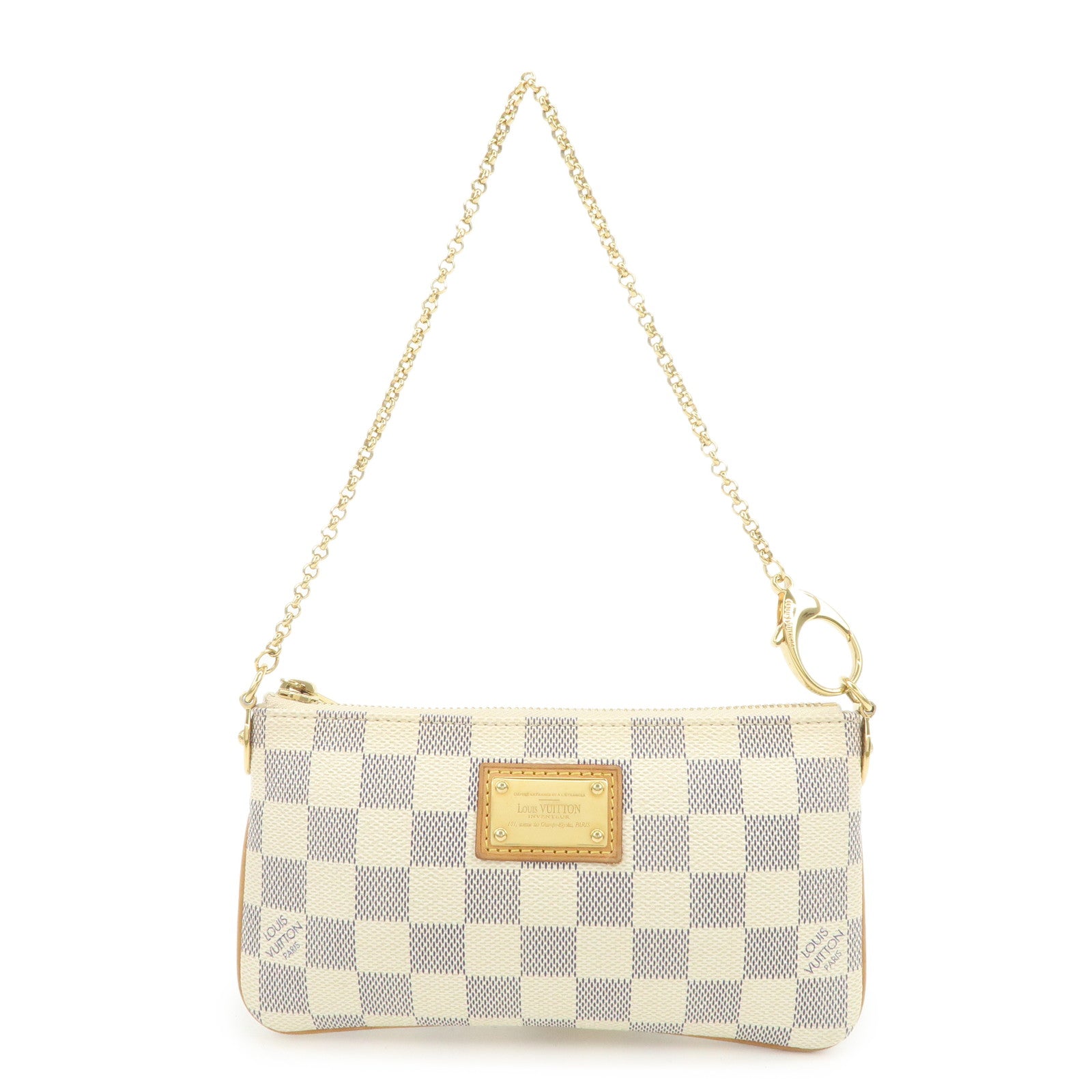 Louis Vuitton Damier Azur Pochette Milla MM Mini Pouch N60027