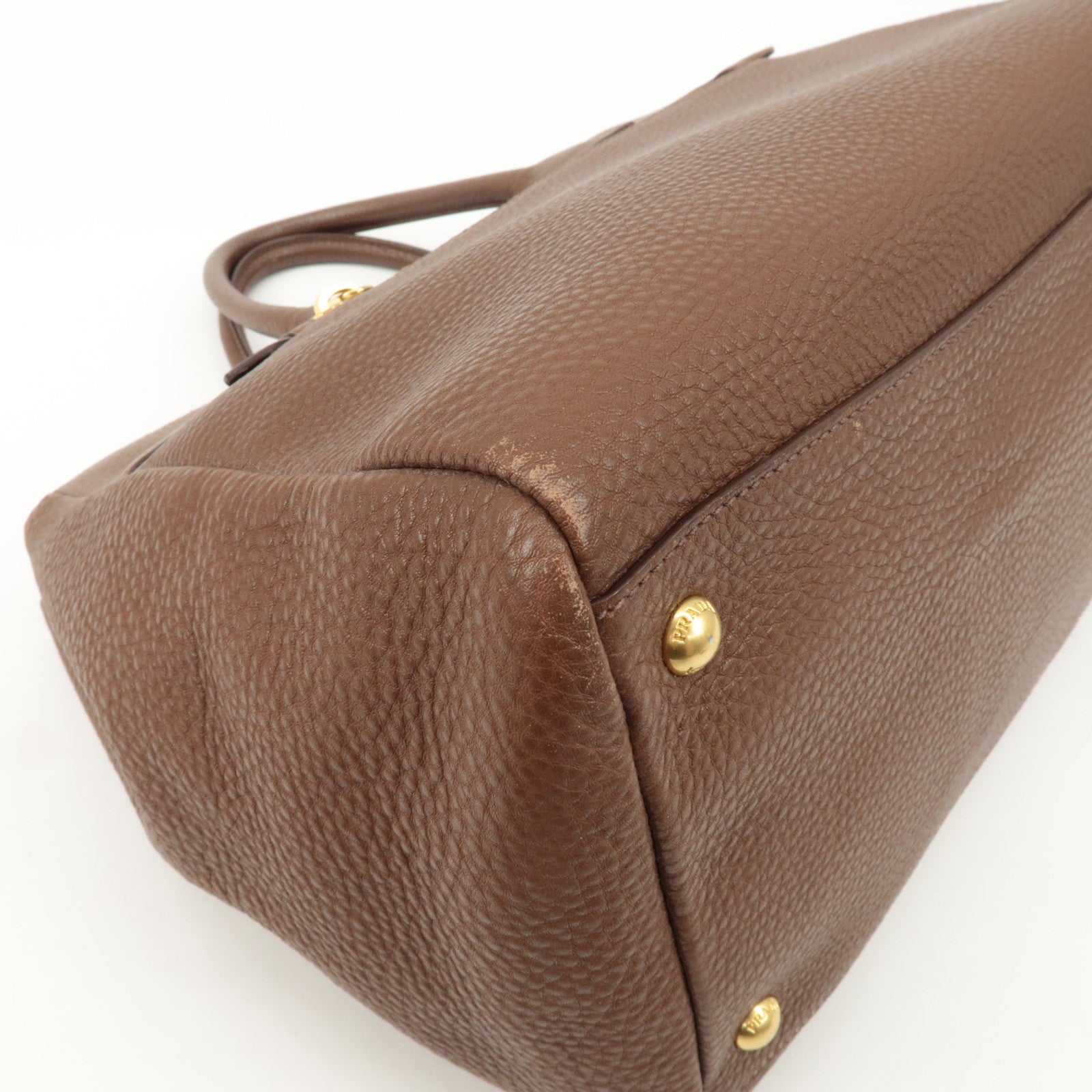 PRADA Vitello Daino Leather 2Way Tote Bag Shoulder Bag BN2545 Used