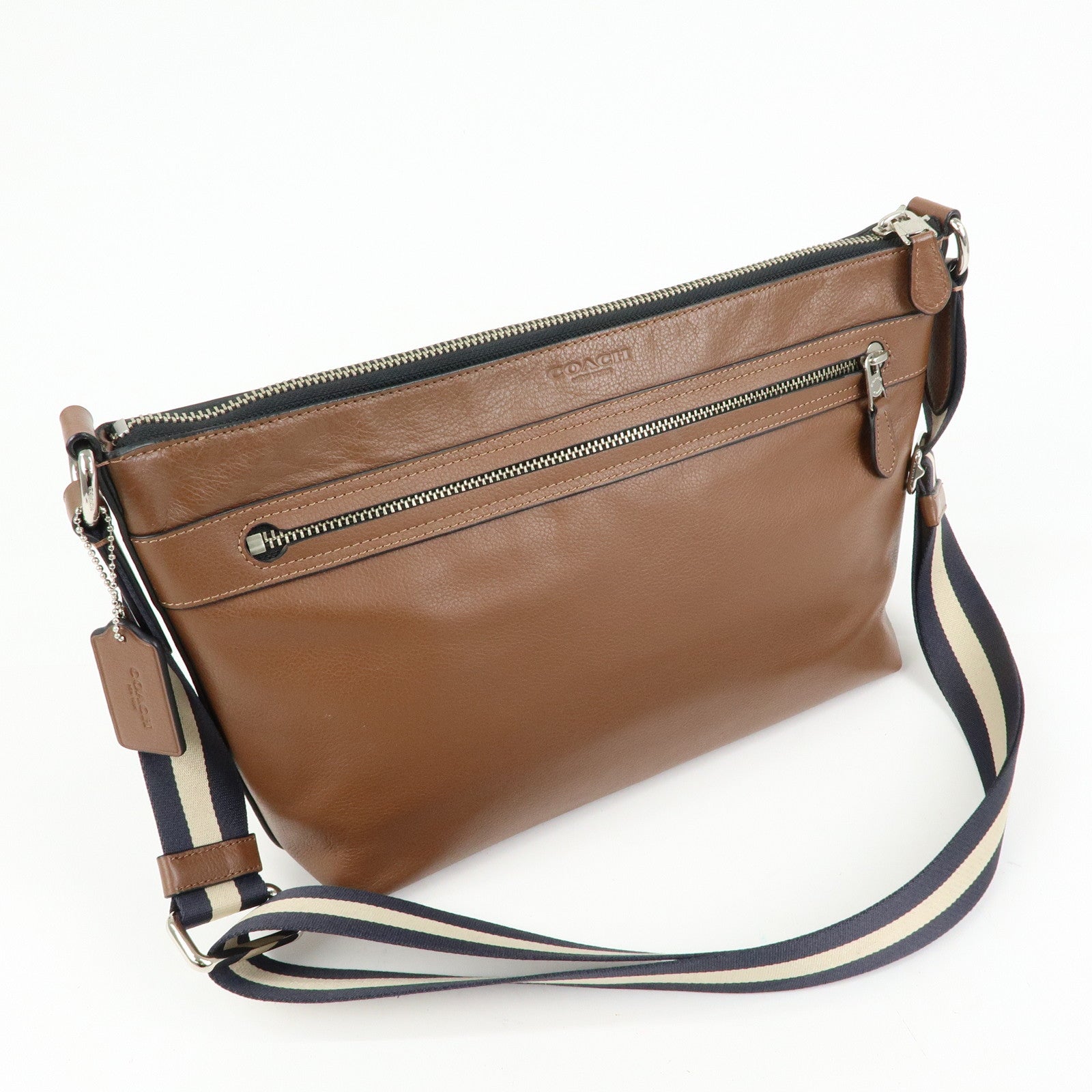 COACH Leather Charles Flight Bag Shoulder Bag Crossbody Bag Brown