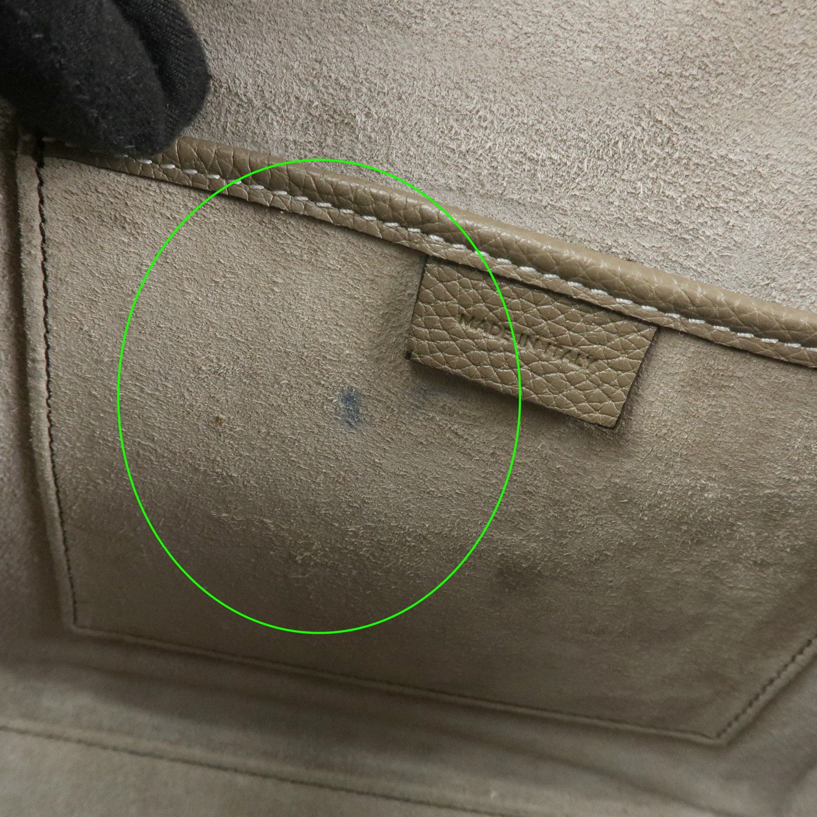 CELINE Luggage Nano Shopper Calf Leather 2Way Bag Hand Bag Gray