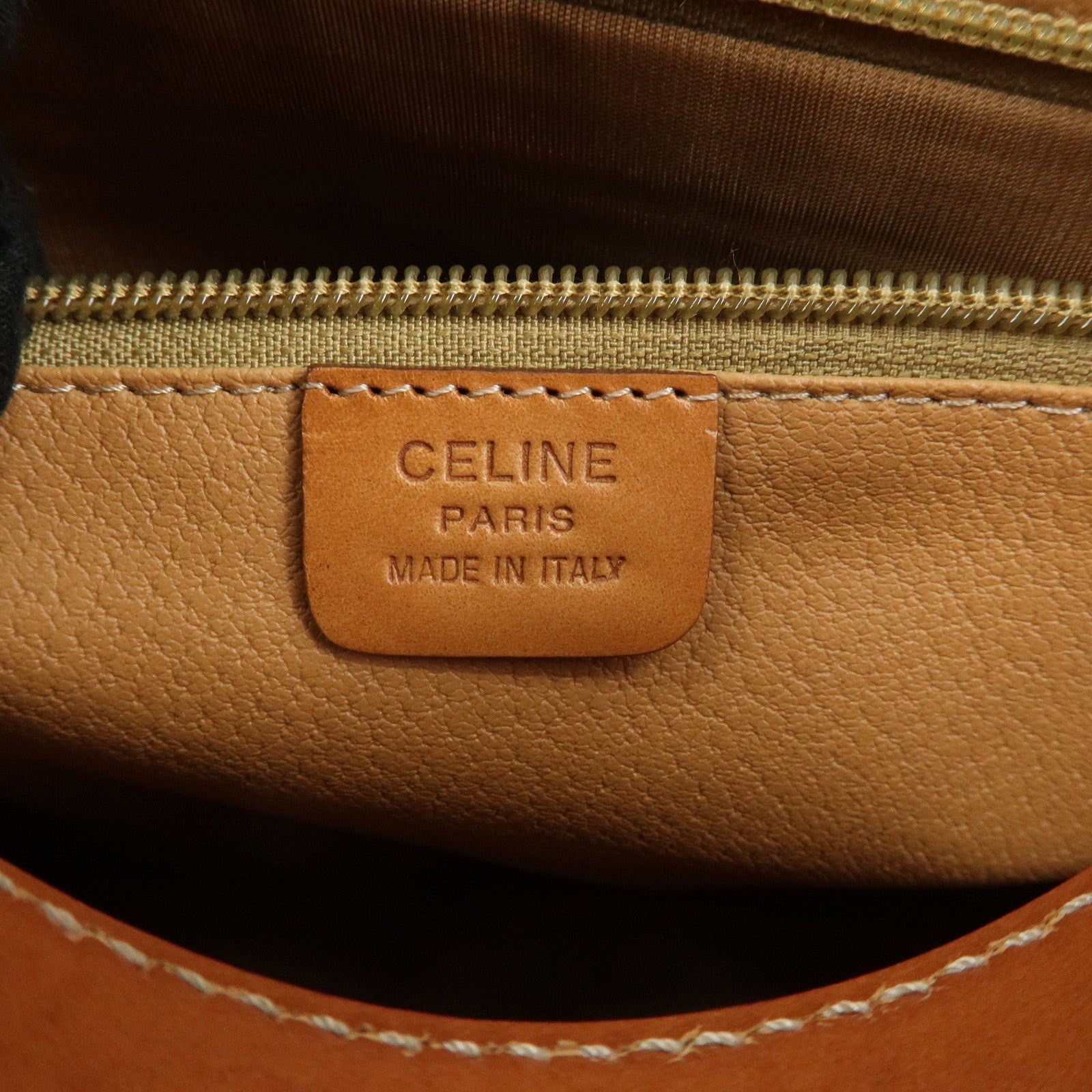 CELINE Macadam PVC Leather Tote Bag Hand Bag Shoulder Bag Brown