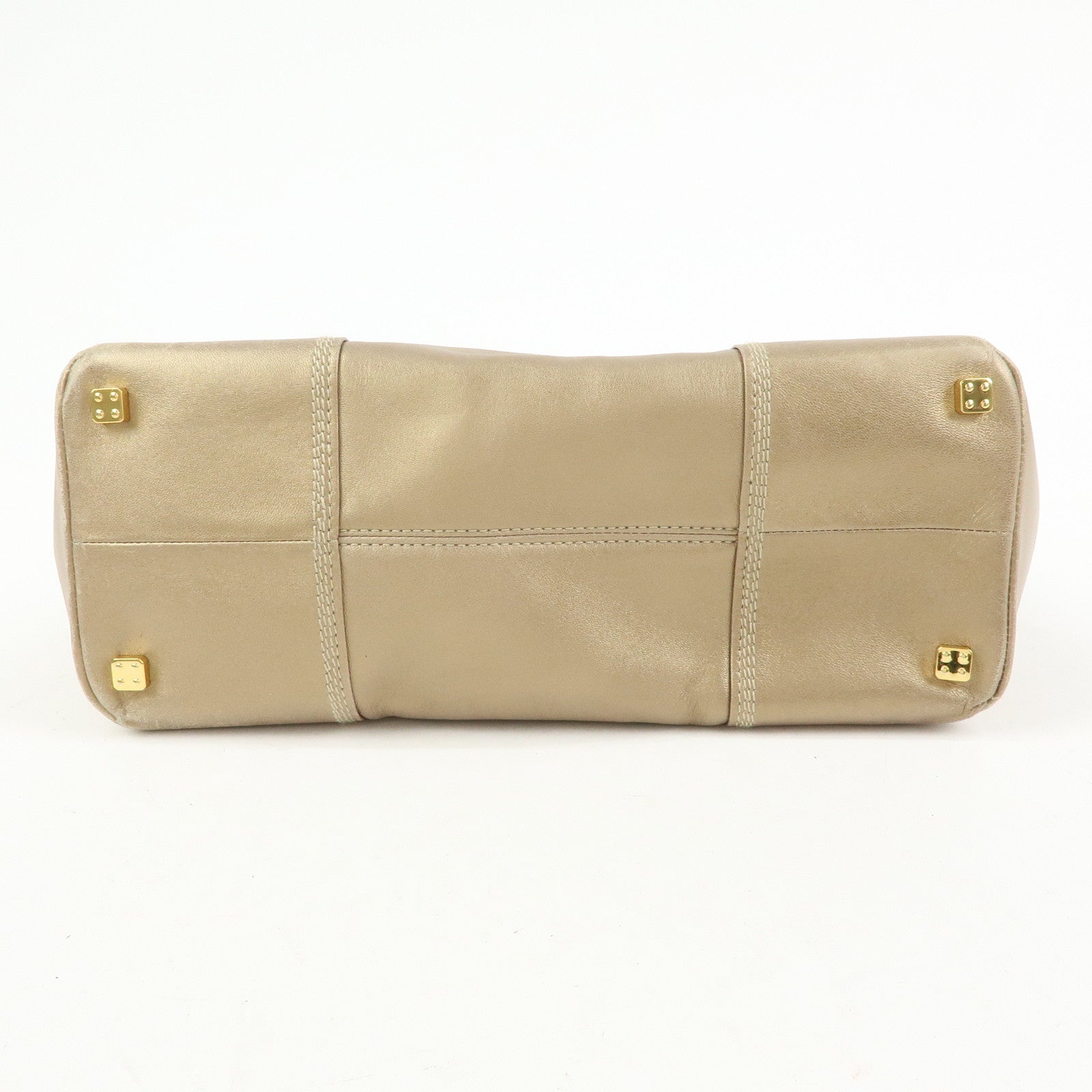 LOEWE Anagram Nappa Leather Tote Bag Hand Bag Gold