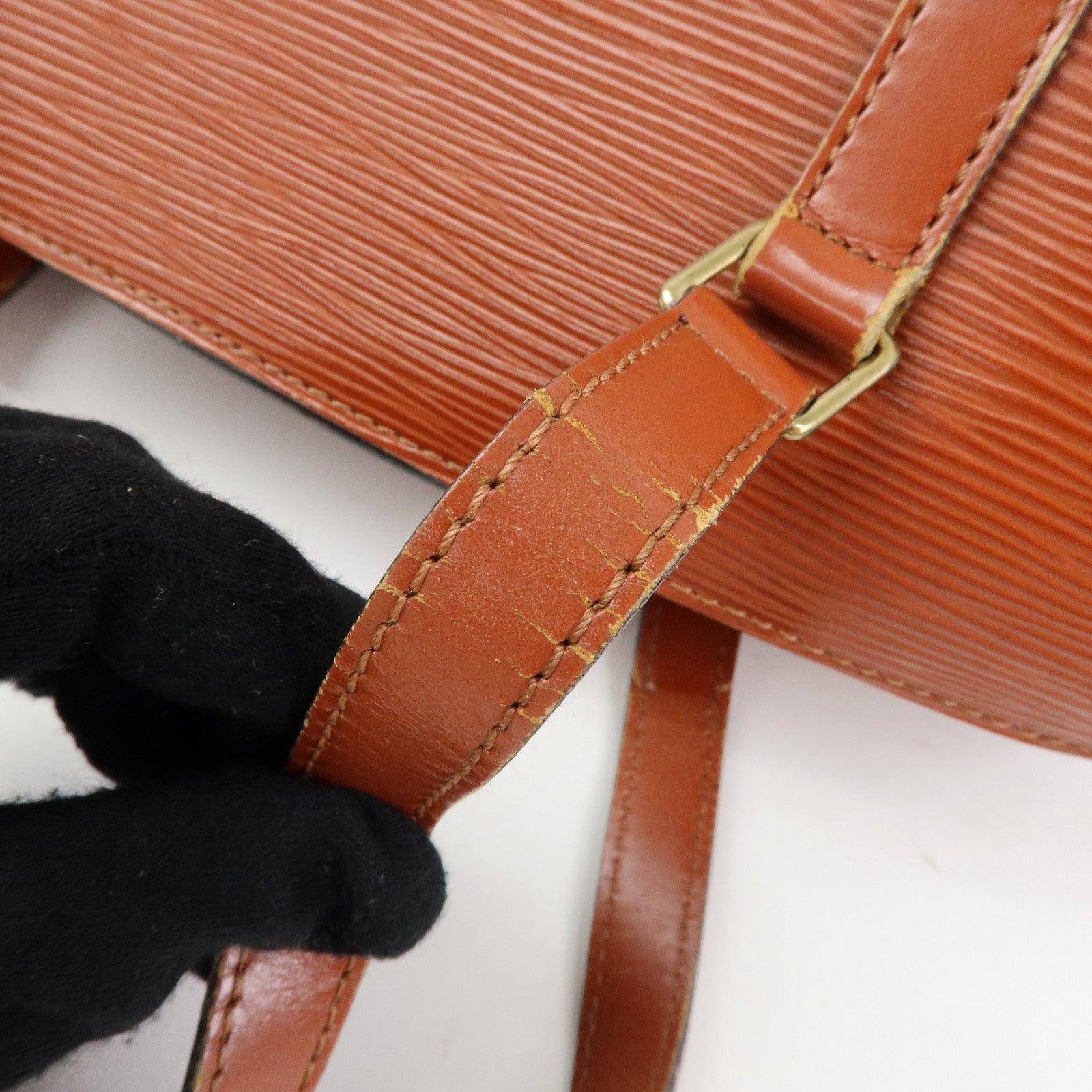 Louis Vuitton Epi Leather Soufflot Hand Bag Kenya Brown M52223