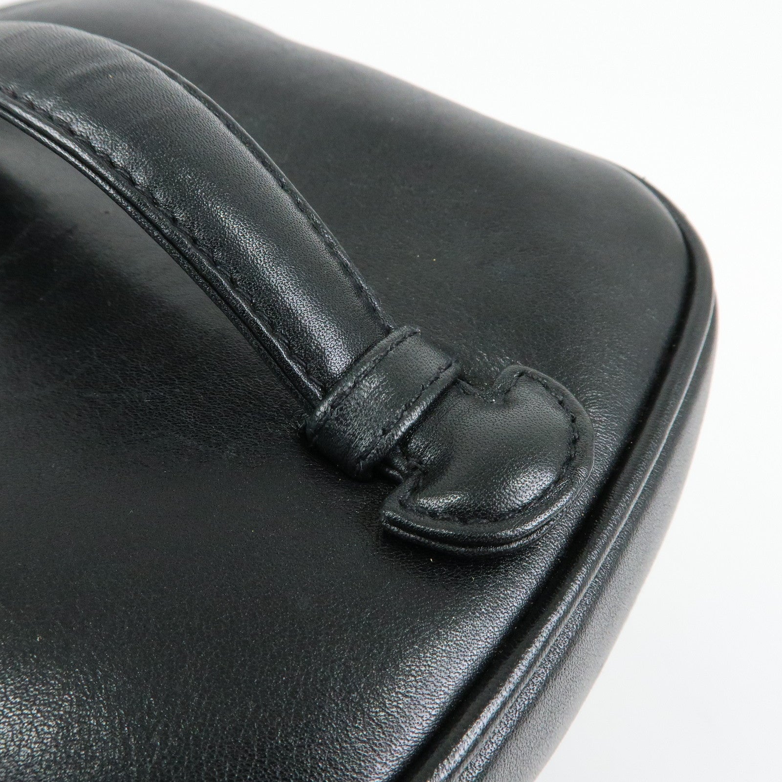 CHANEL COCO Mark Bicolore Lamb Skin Vanity Bag Hand Bag A01619