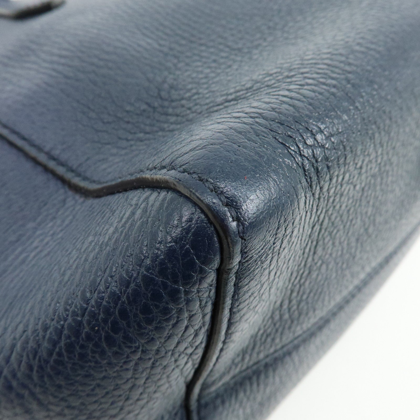 GUCCI Swing Interlocking G Calf Leather Tote Hand Bag Navy 354408