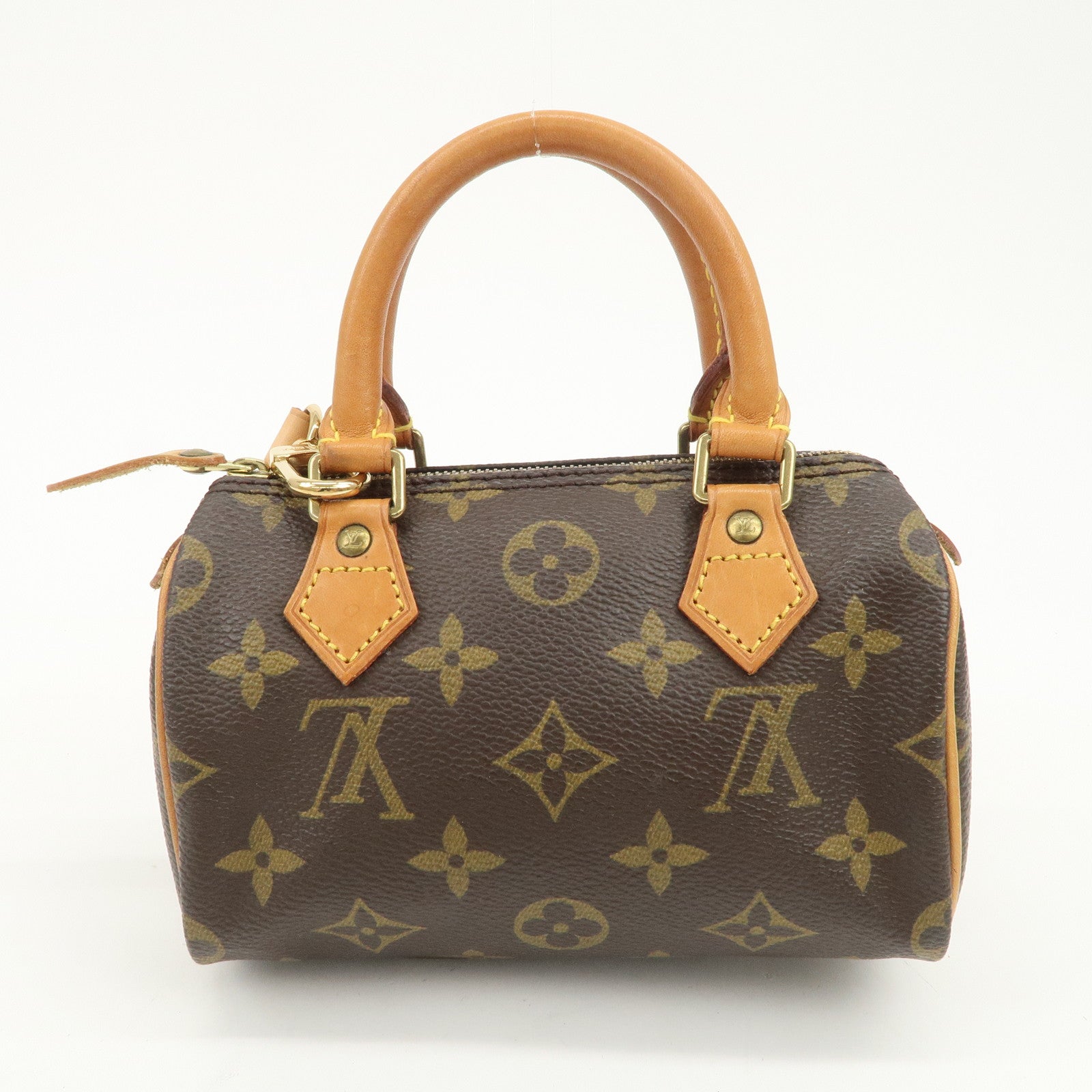 Louis Vuitton Monogram Mini Speedy Hand Bag Boston Bag Brown M41534