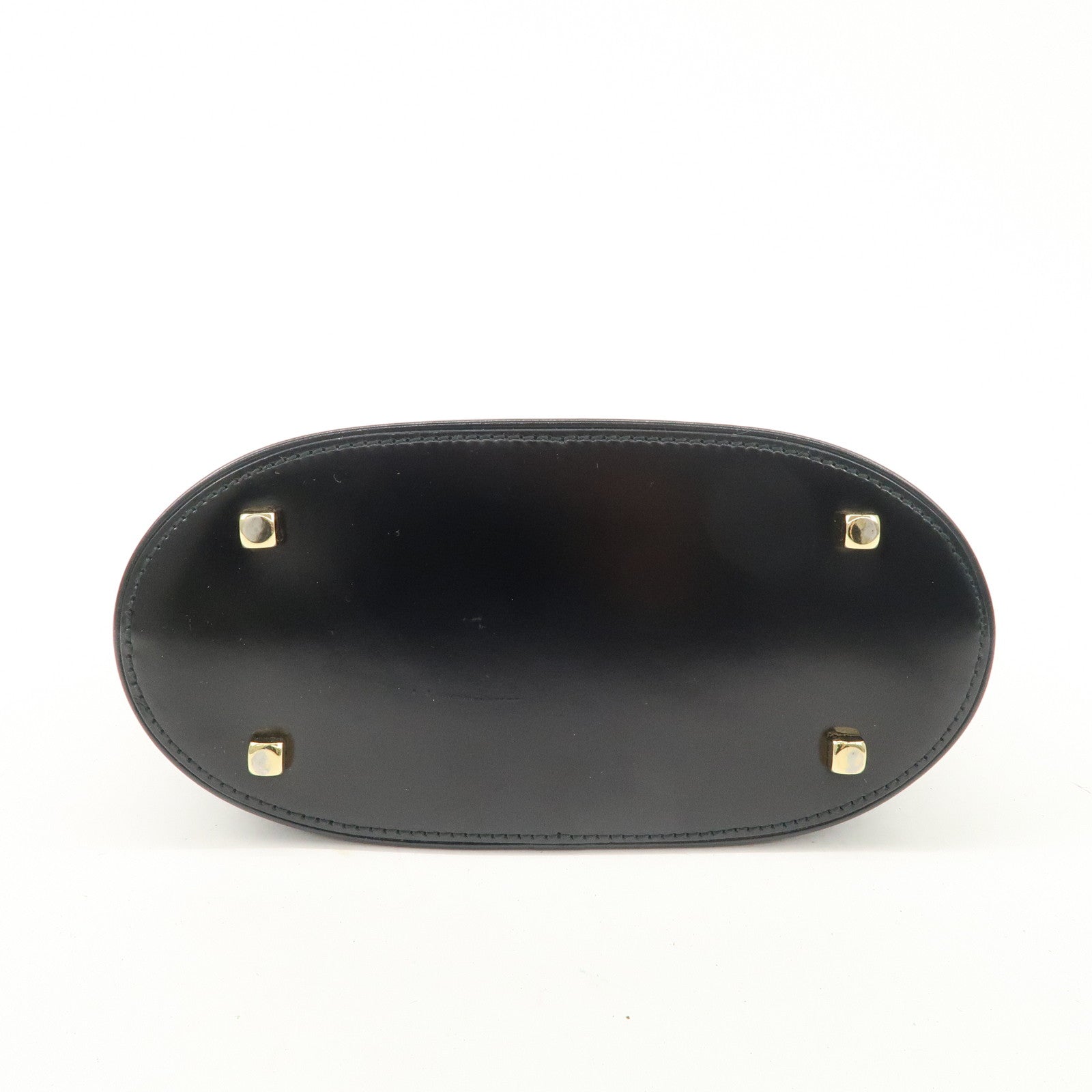 Ferragamo Gancini Leather Hand Bag Black Gold Hardware Used