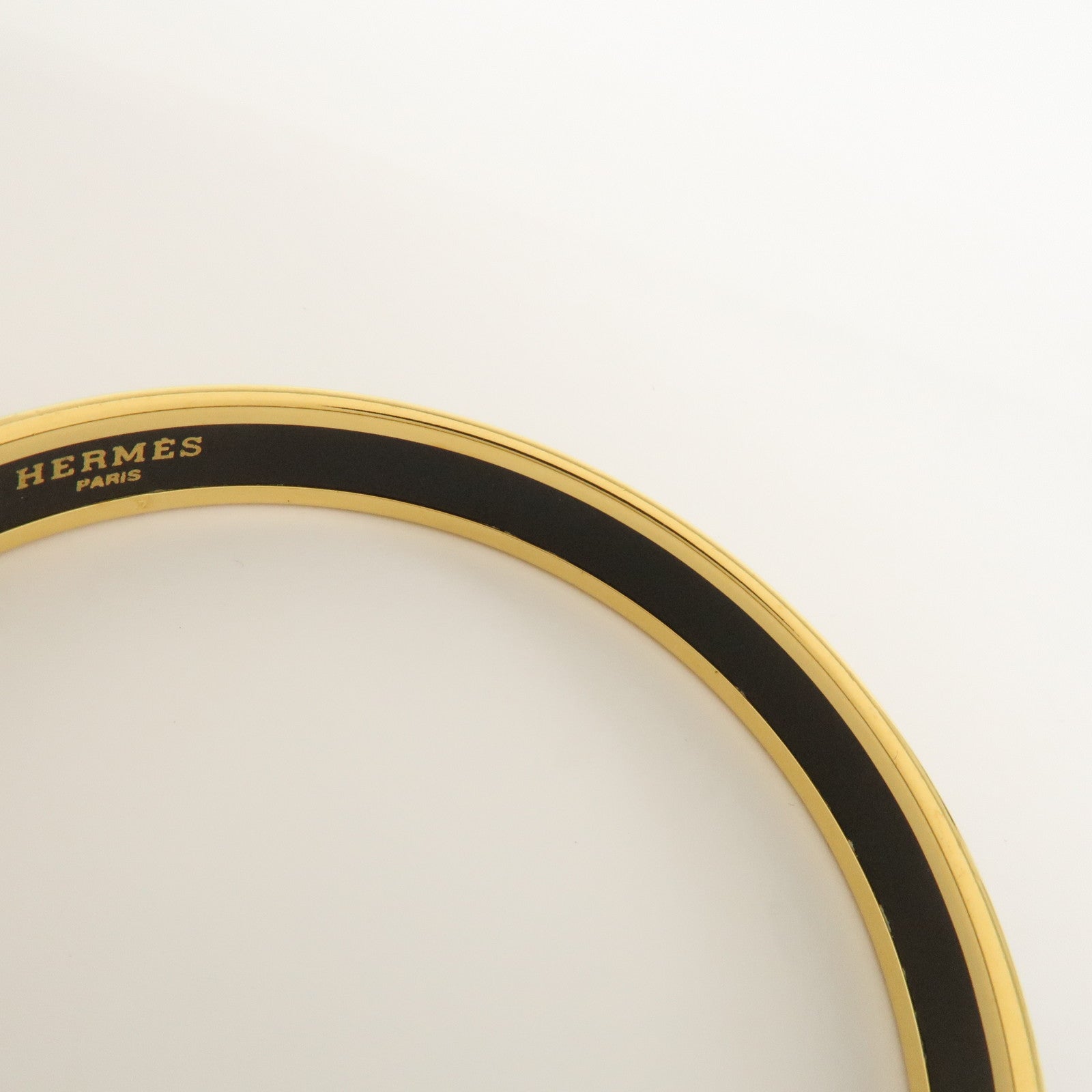 HERMES Email PM Gold Plated Bracelet Bangle Multicolor
