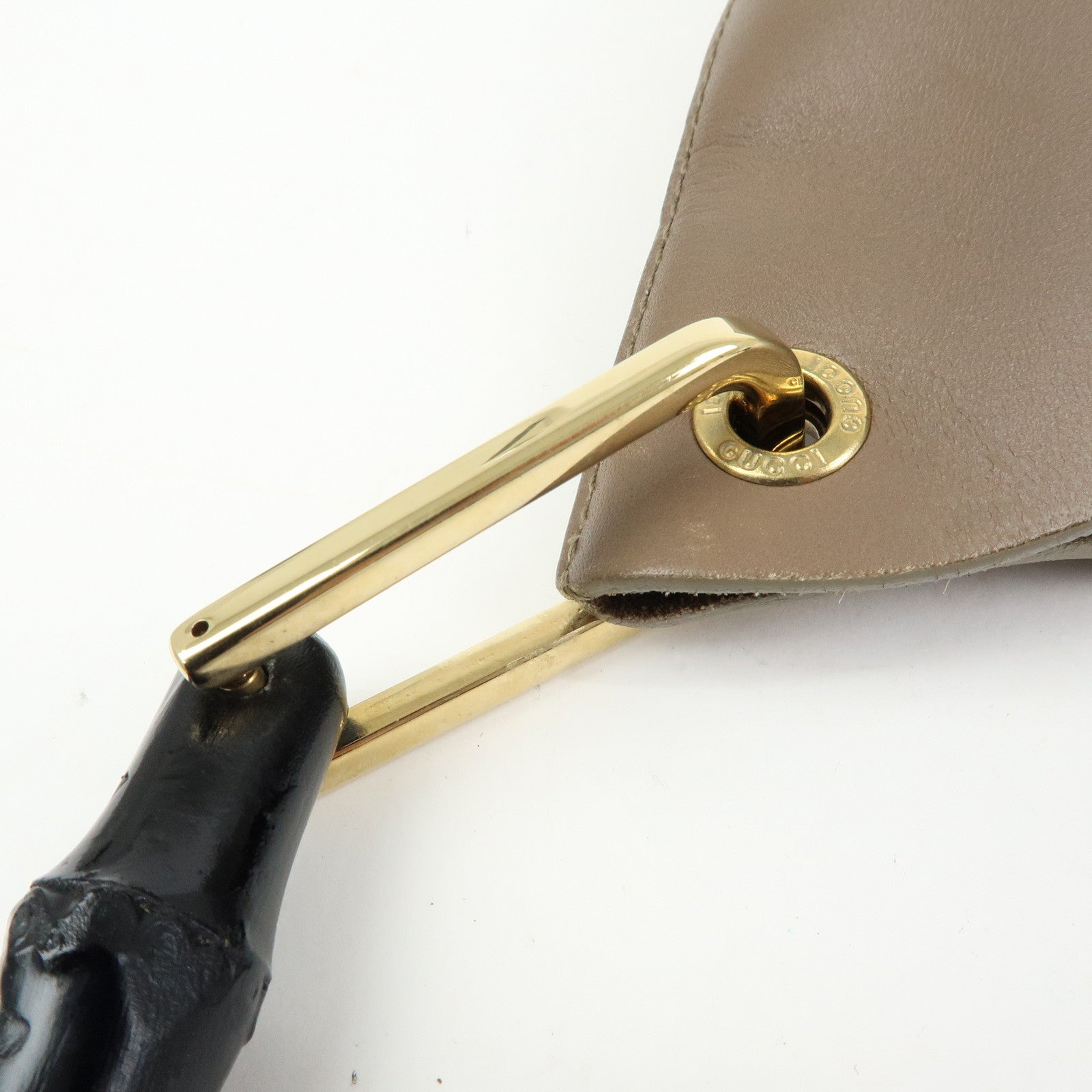 GUCCI Bamboo Leather Shoulder Bag Hand Bag Brown 001・2058・1883・0