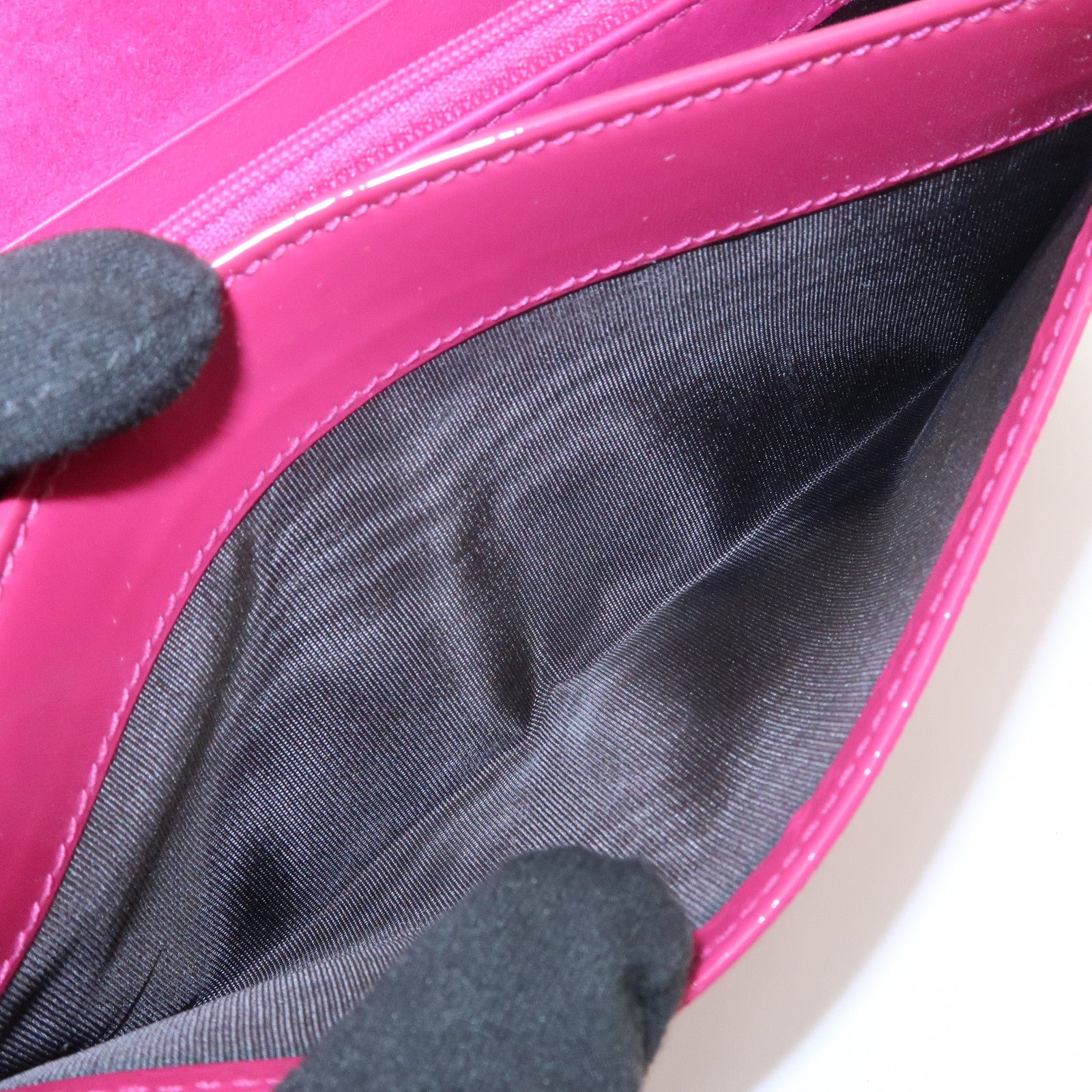 GUCCI Nice Micro Guccissima Patent Leather Long Wallet Pink 309760