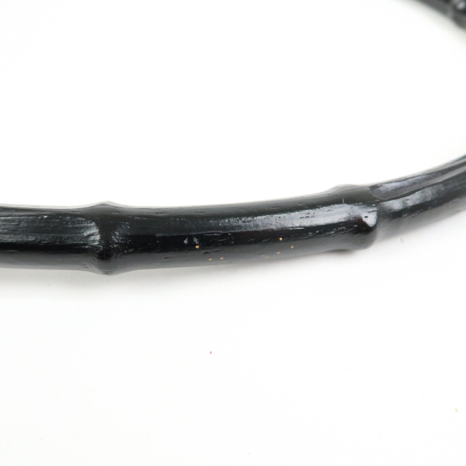 GUCCI Bamboo Suede Shoulder Bag Hand Bag Black 001.3244