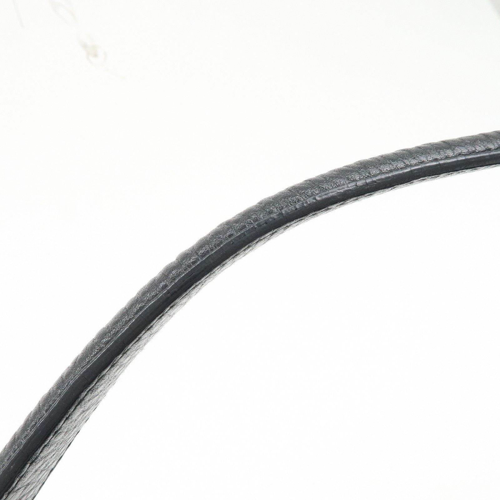 Ferragamo Gancini Leather Shoulder Bag Hand Bag Black Silver HDW