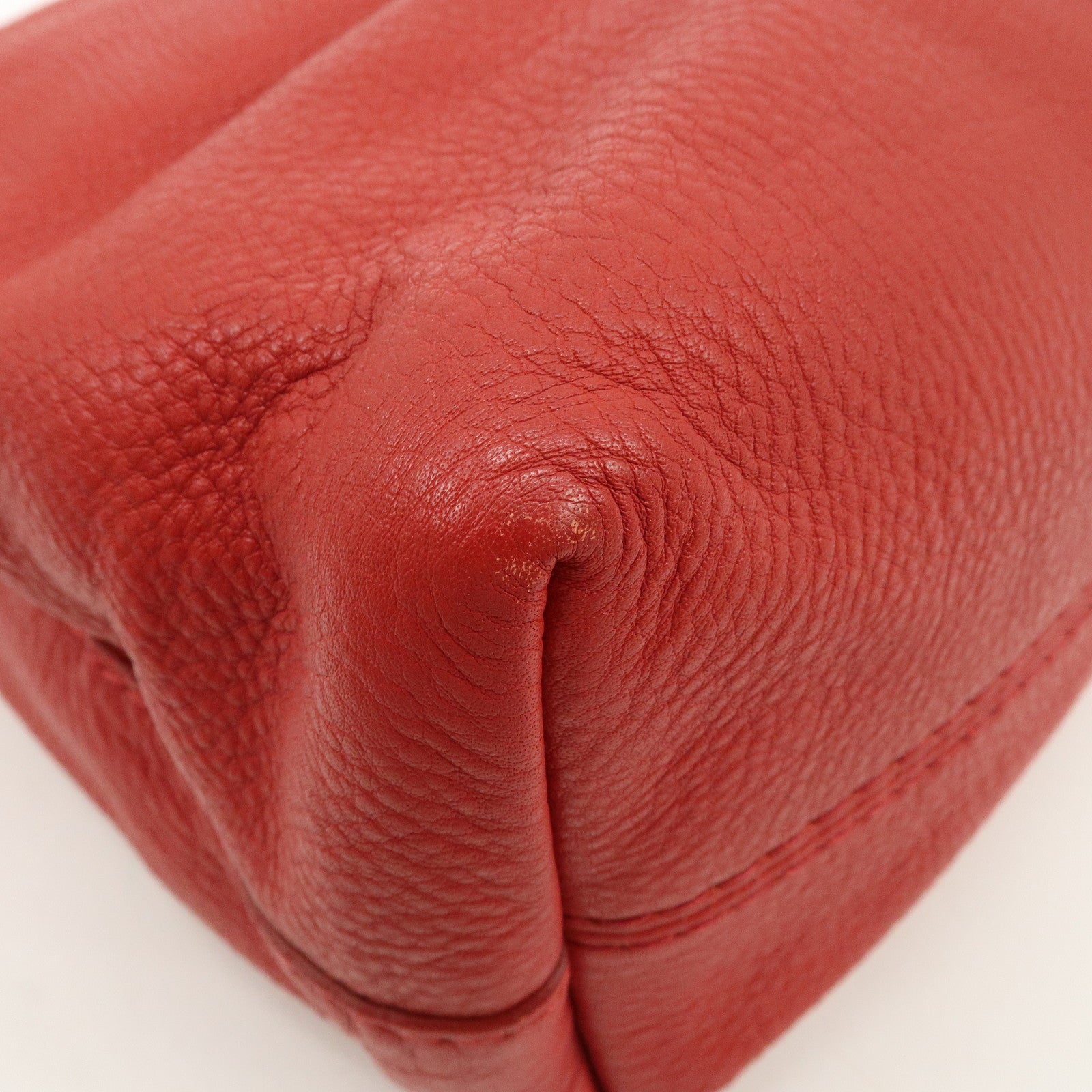 PRADA Vitello Daino Leather 2Way Tote Bag Shoulder Bag Red BR4617