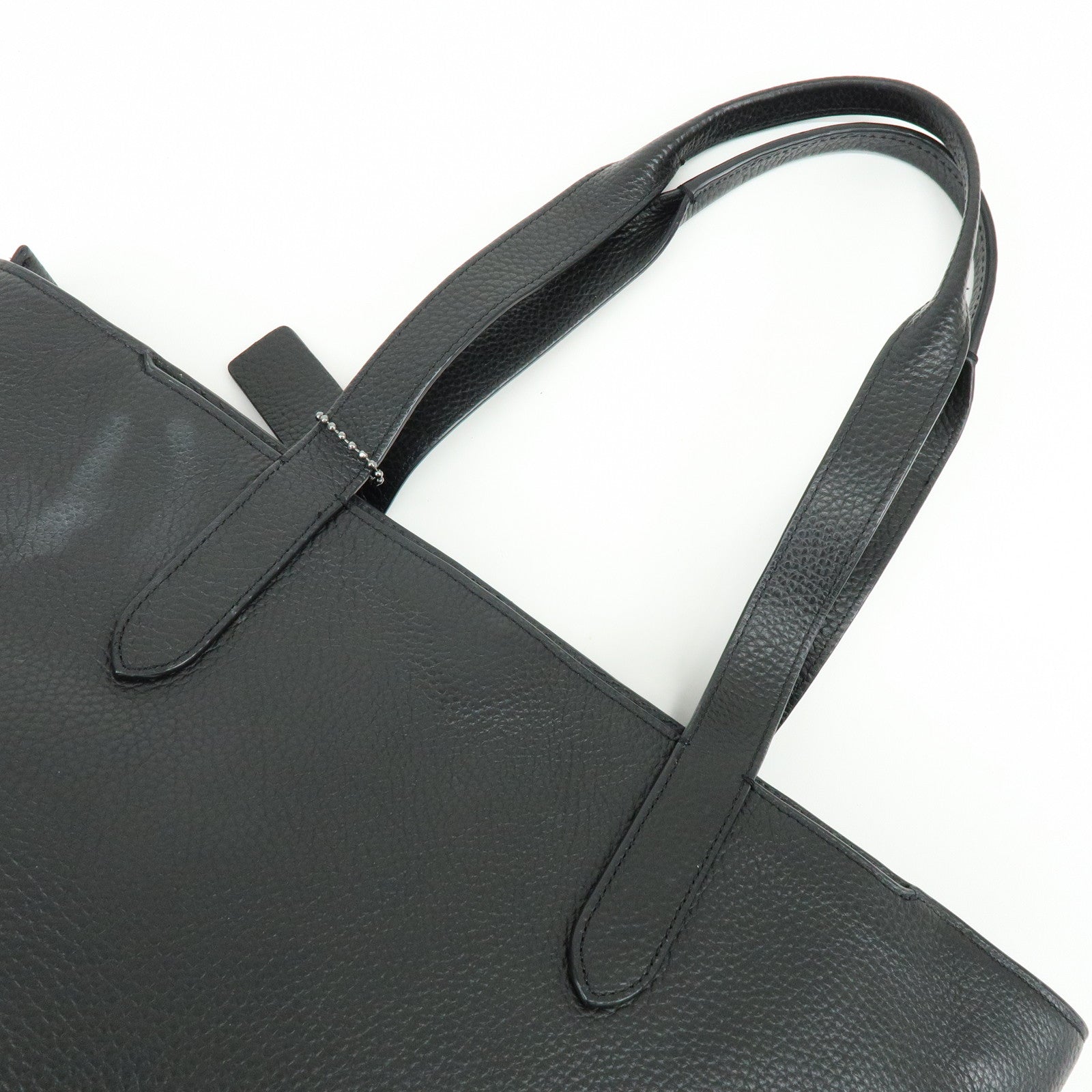 COACH Leather Tote Bag Hand Bag Shoulder Bag Black