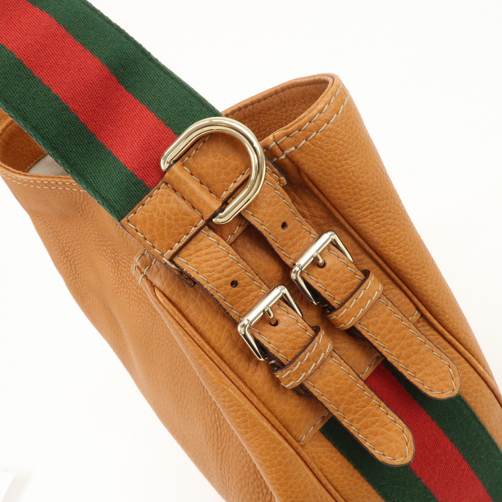 GUCCI Sherry Heritage Leather Shoulder Bag Brown 247597