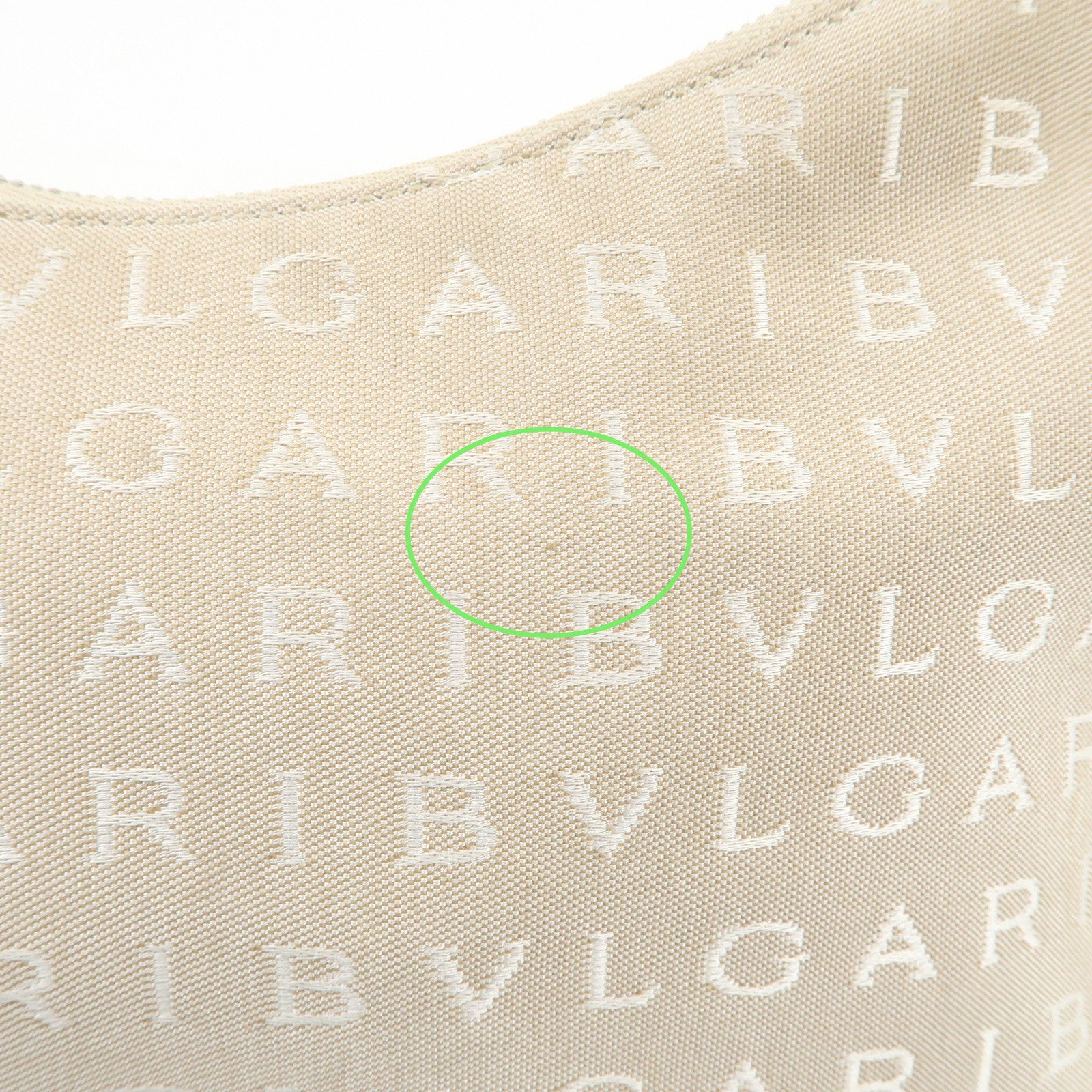 BVLGARI Logomania Canvas Leather Shoulder Bag Hand Bag Beige Brown