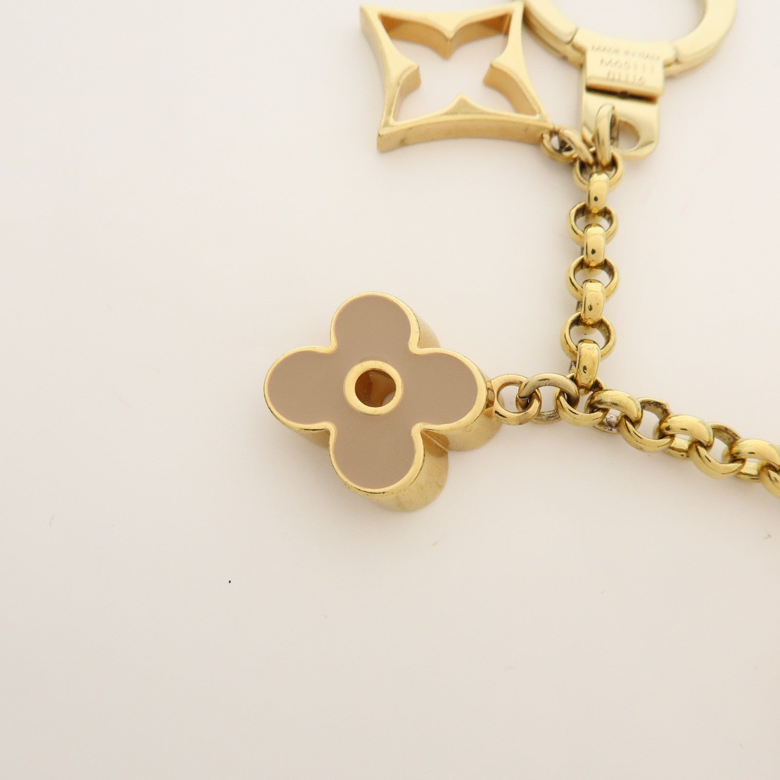 Louis Vuitton Fleur de Monogram Bag Charm Key Chain Gold M65111