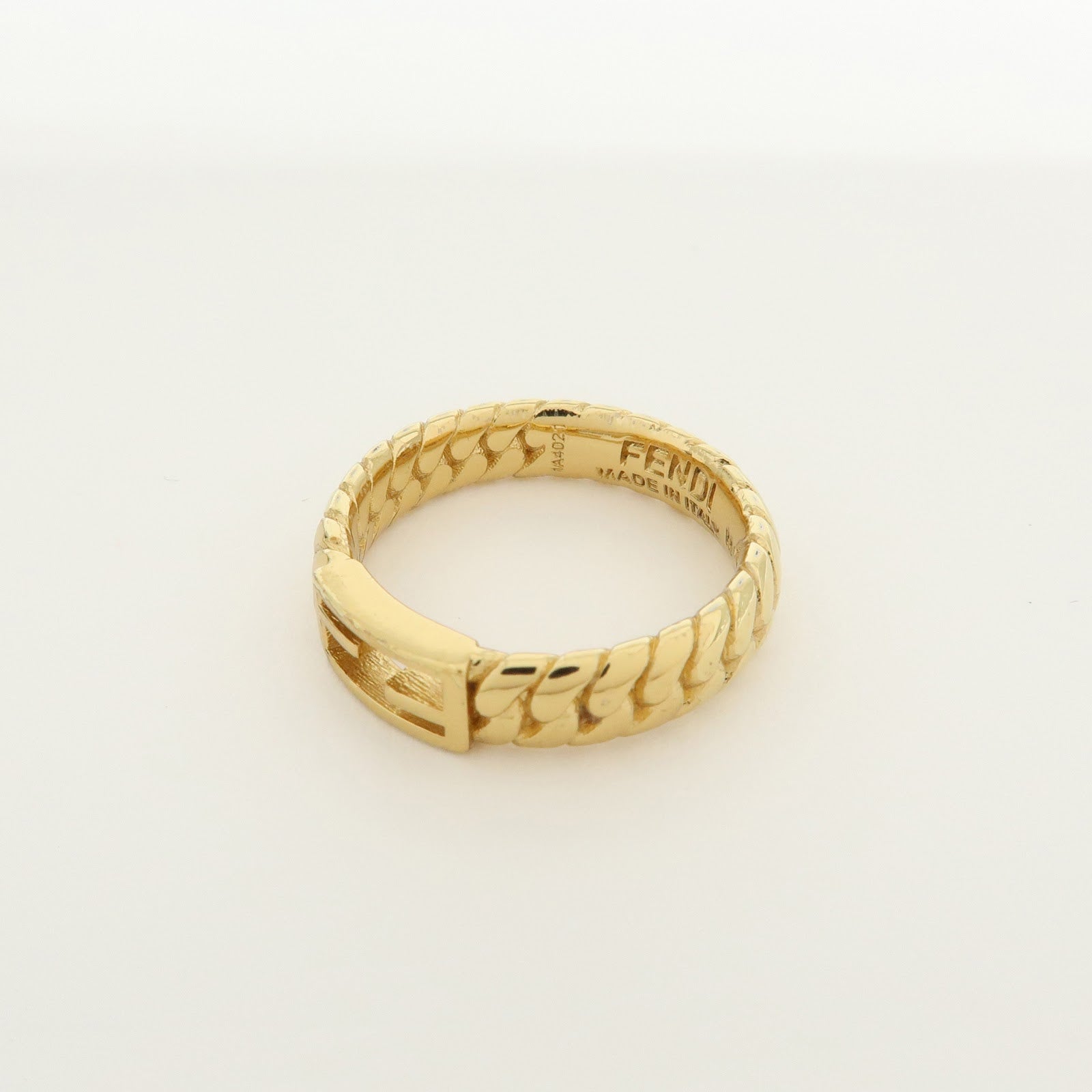 FENDI Baguette Ring Metal Ring Gold Size M US7 EU54 HK15