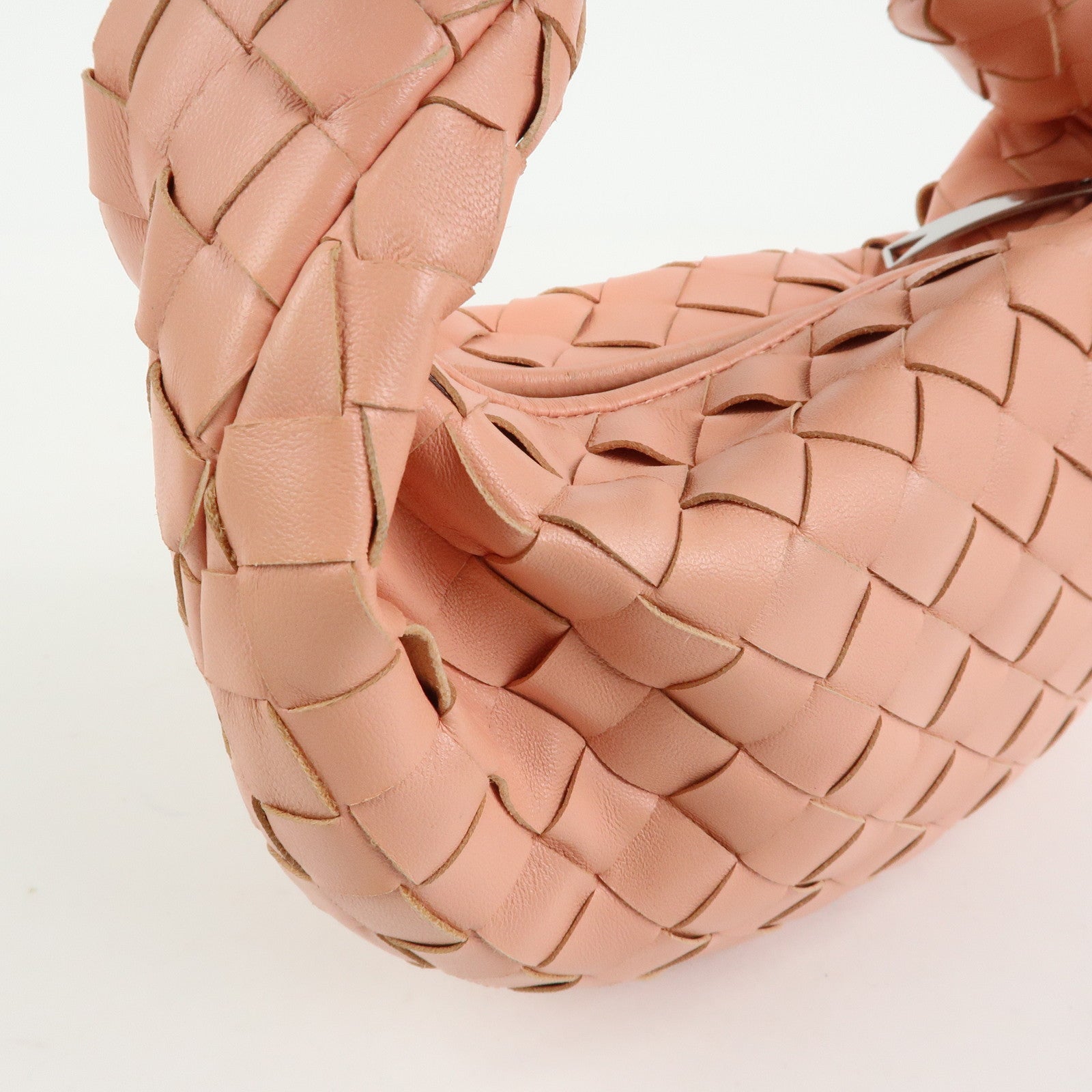 BOTTEGA VENETA Mini Jodie Intrecciato Leather Hand Bag Pink