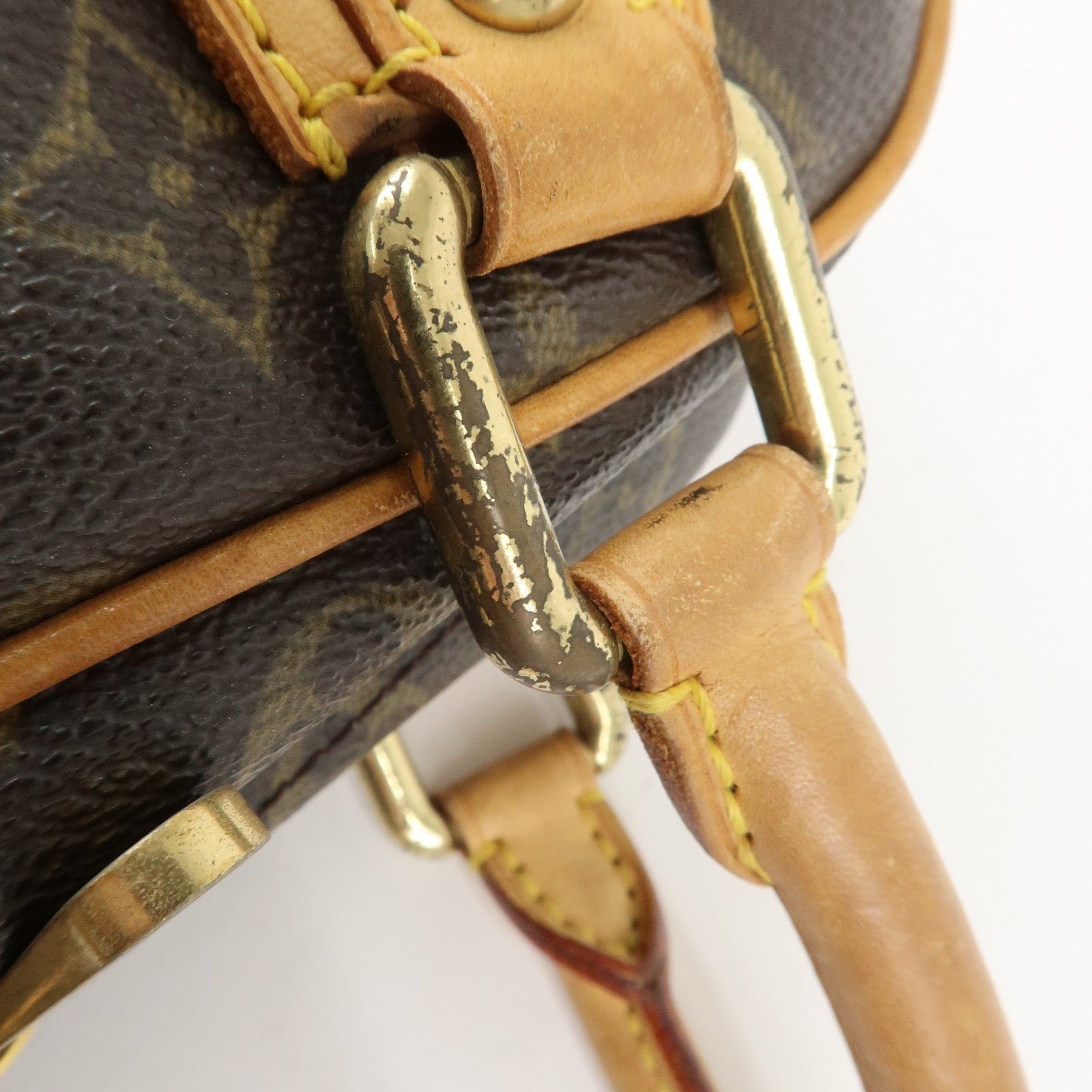 Louis Vuitton Monogram Manhattan PM Hand Bag Brown Gold HDW M40026 Used