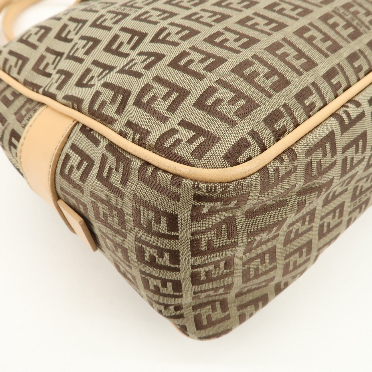 FENDI Zucchino Canvas Hand Bag Shoulder Bag Brown 8BN005
