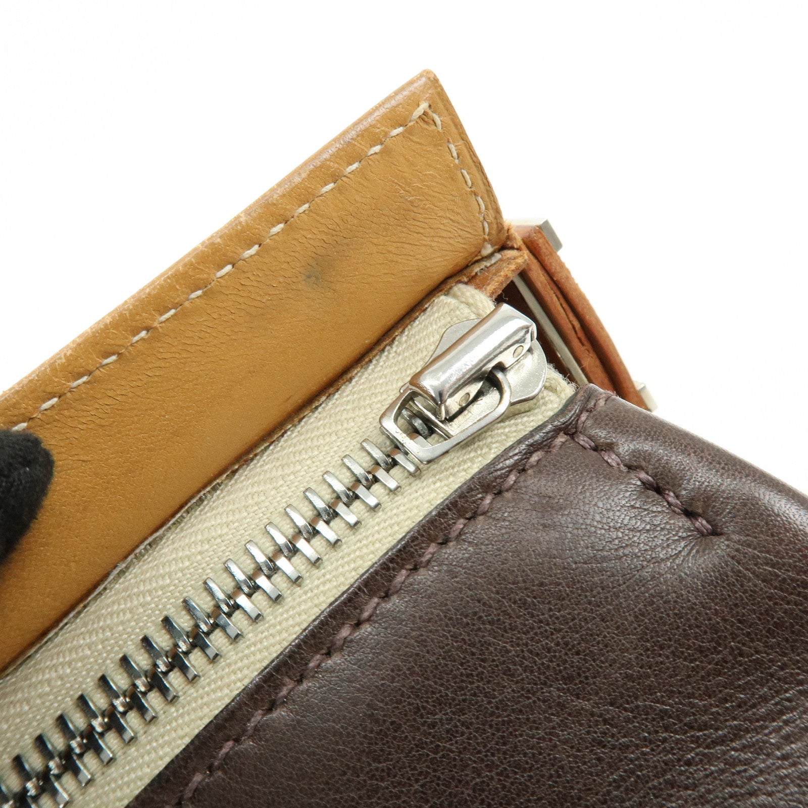 HERMES Yo Bag Crinoline Calf Leather ▢G Stamped Shoulder Bag Brown