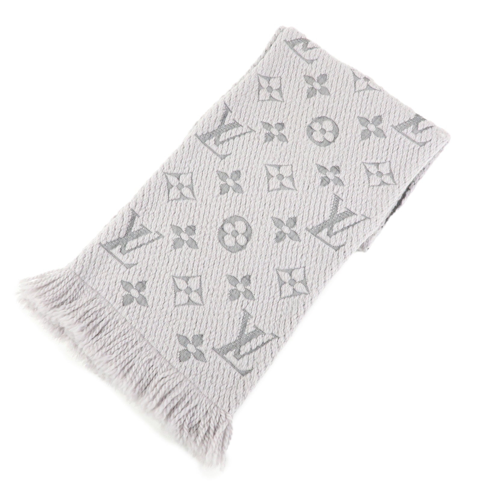 Louis Vuitton Monogram Escharp Logomania Scarf Gris Perle M74742