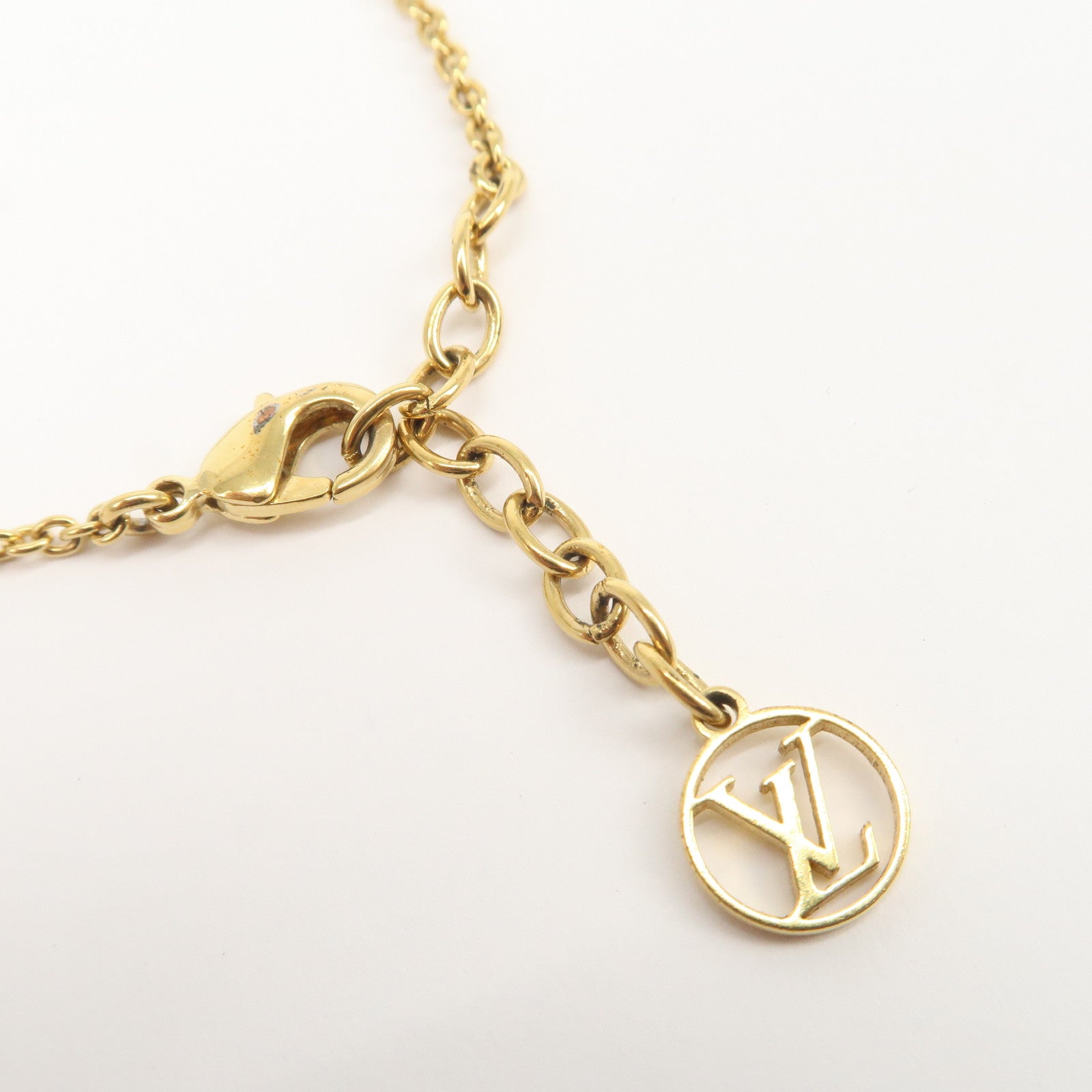 Louis Vuitton Loulougram LV Logo Metal Bracelet Gold M00801
