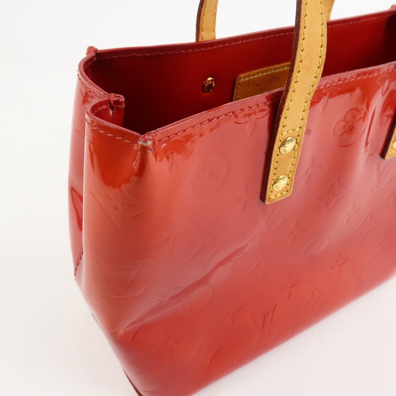 Louis Vuitton Monogram Vernis Lead PM Hand Bag Rouge M91088