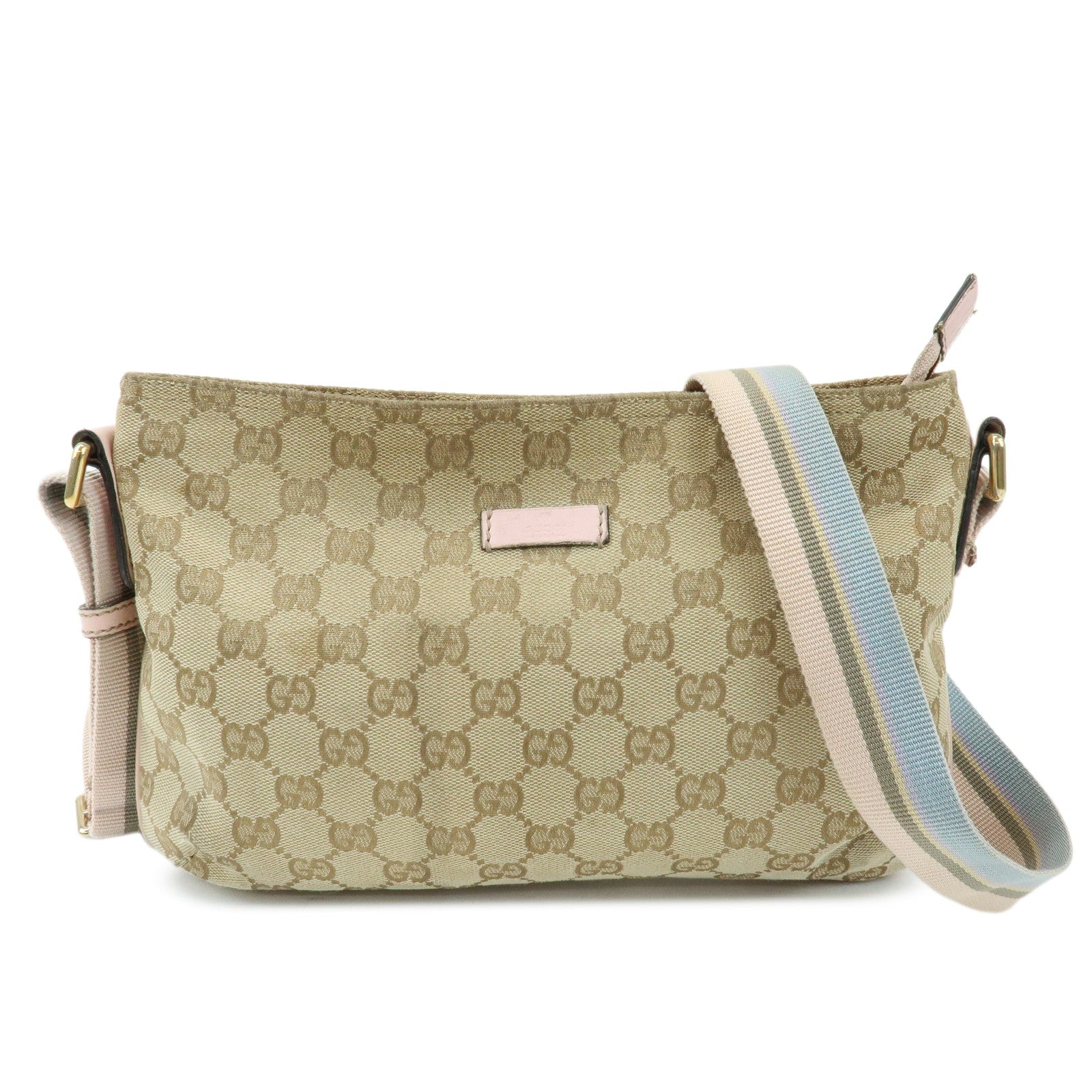 GUCCI Sherry GG Canvas Leather Shoulder Bag Crossbody Bag 189749
