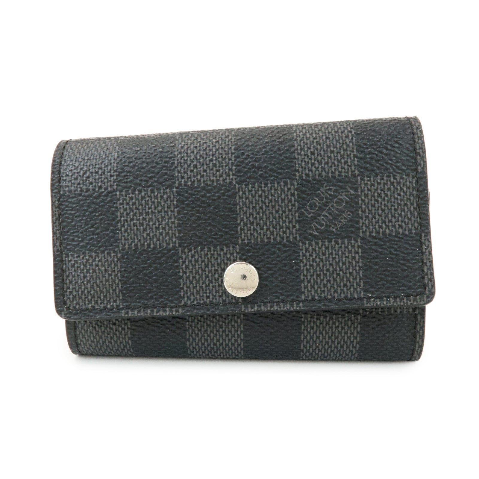 Louis Vuitton Damier Graphite Multicle 6 Key Case Gray Black N62662