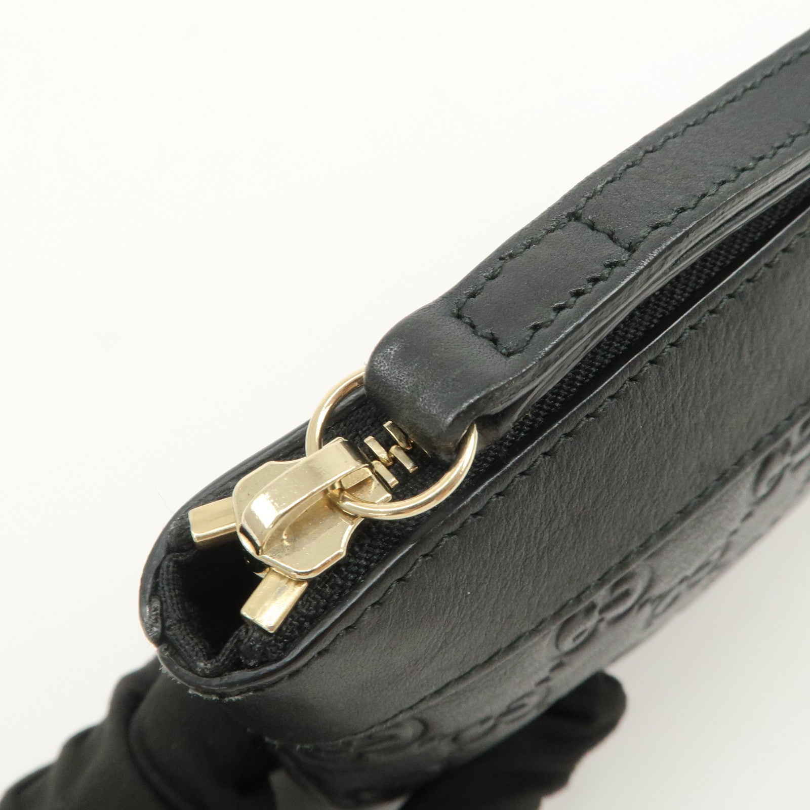 GUCCI Guccissima Leather Clutch Bag Pouch Black 274181