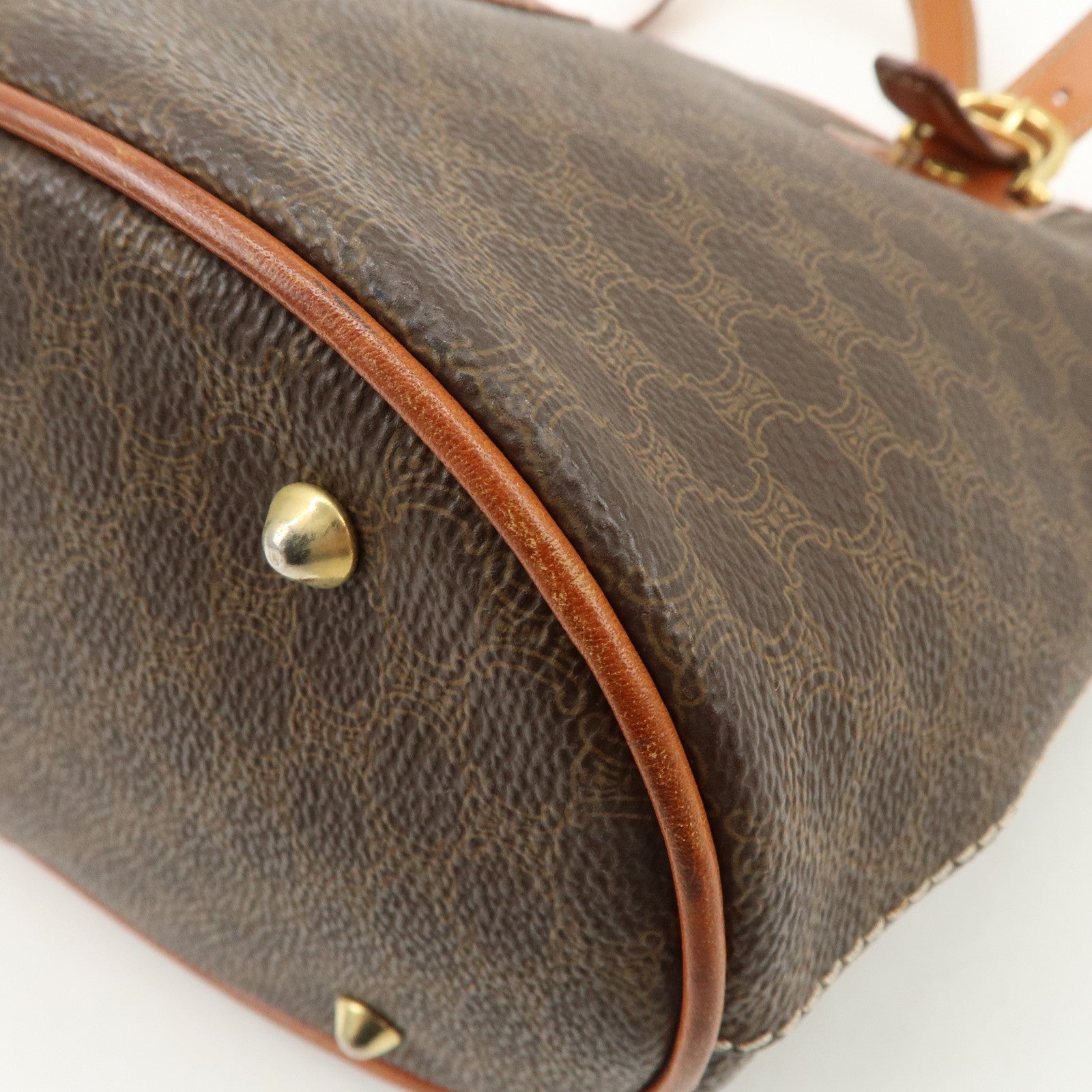 CELINE Macadam PVC Leather Tote Bag Shoulder Bag Brown